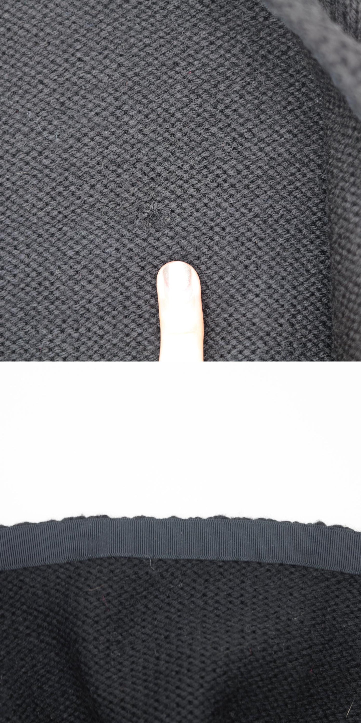 60s Black Wool Cardigan 3/4 Sleeve Open Front Knit Sweater Small