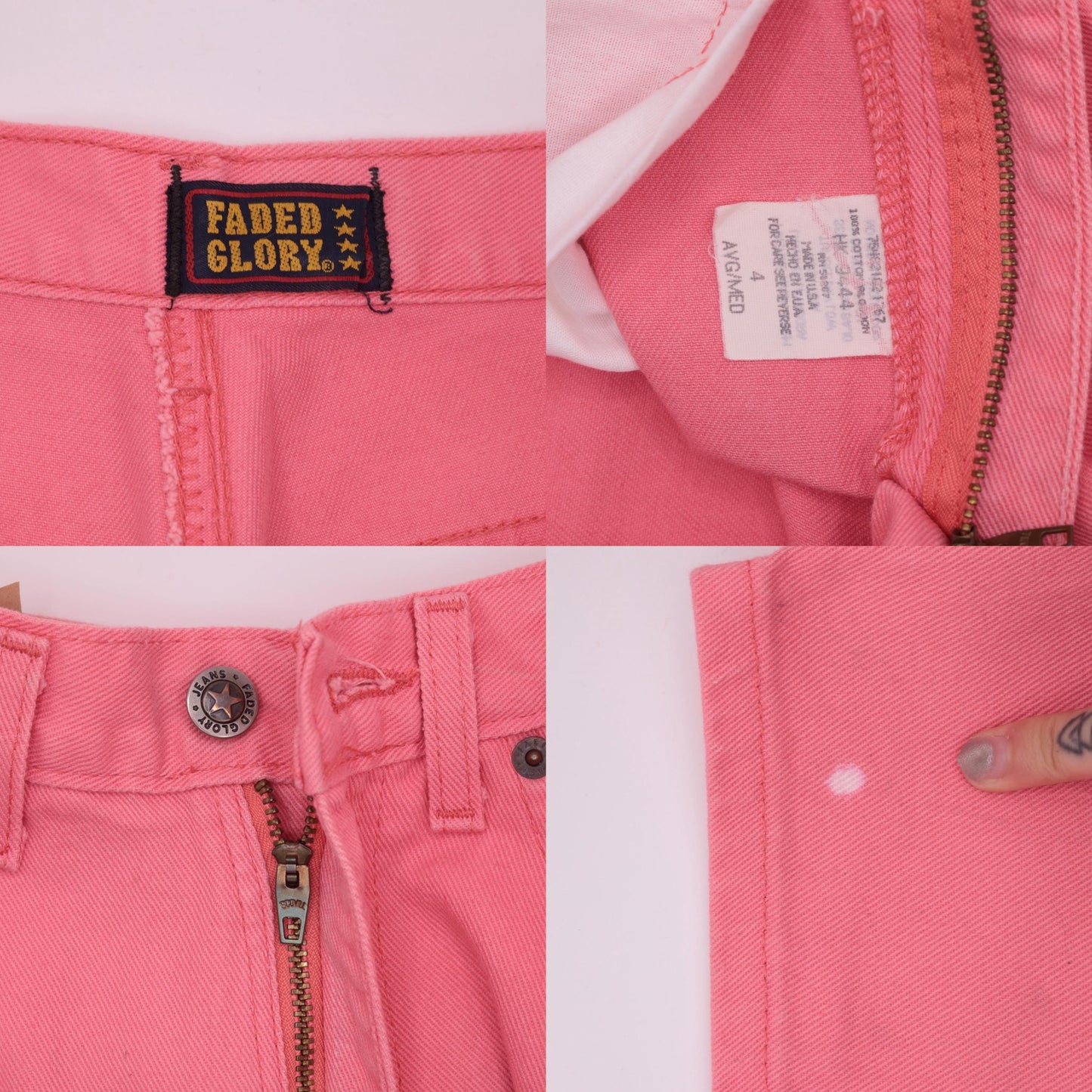 90s Faded Glory Pink Denim Shorts High Waisted Size 4