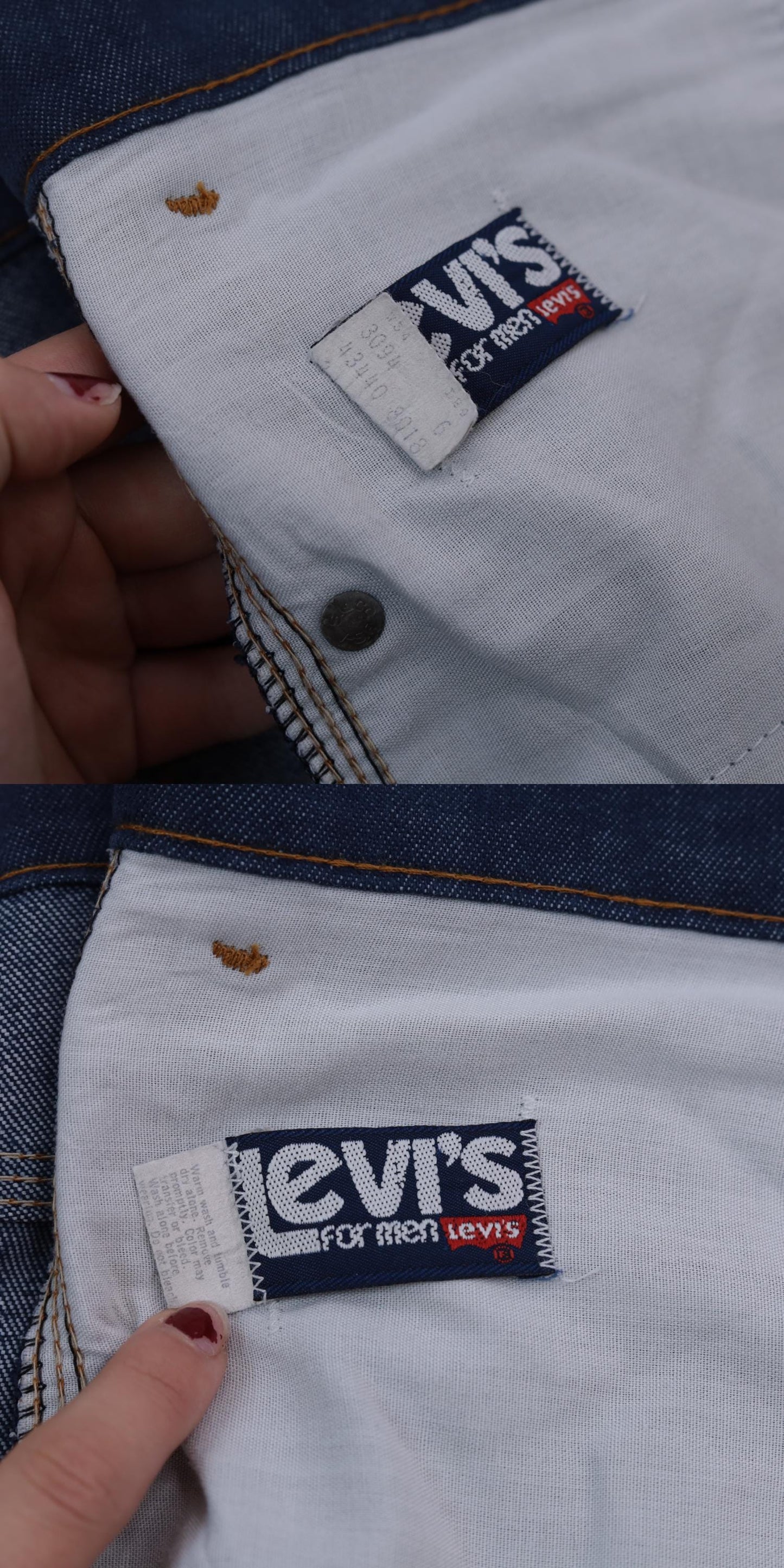 80s Levi's Dark Indigo Flared Bell Bottom Jeans High Rise Men's Medium