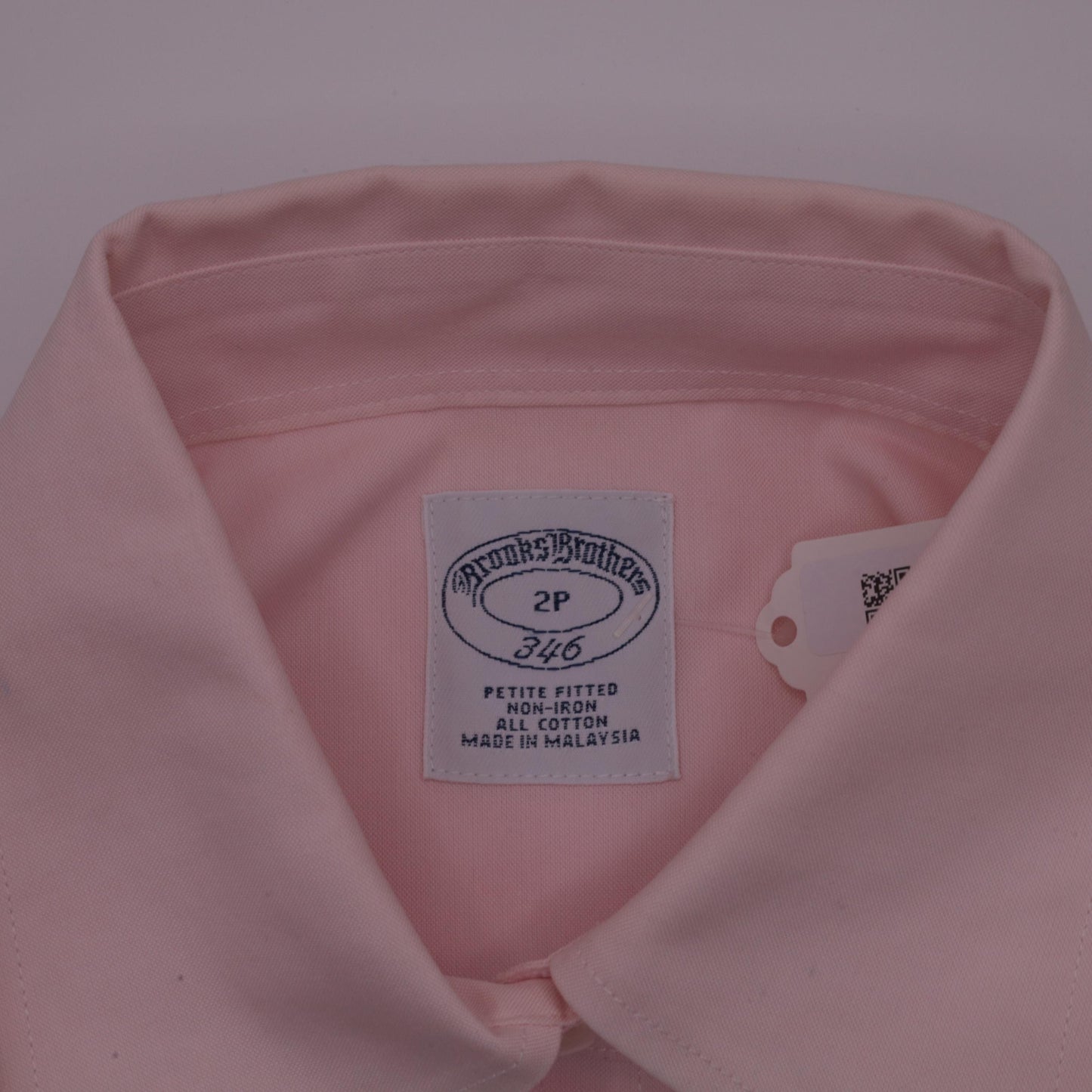 90s Brooks Brothers Baby Pink Cotton Button-Up Blouse Short Sleeve Petite 2P