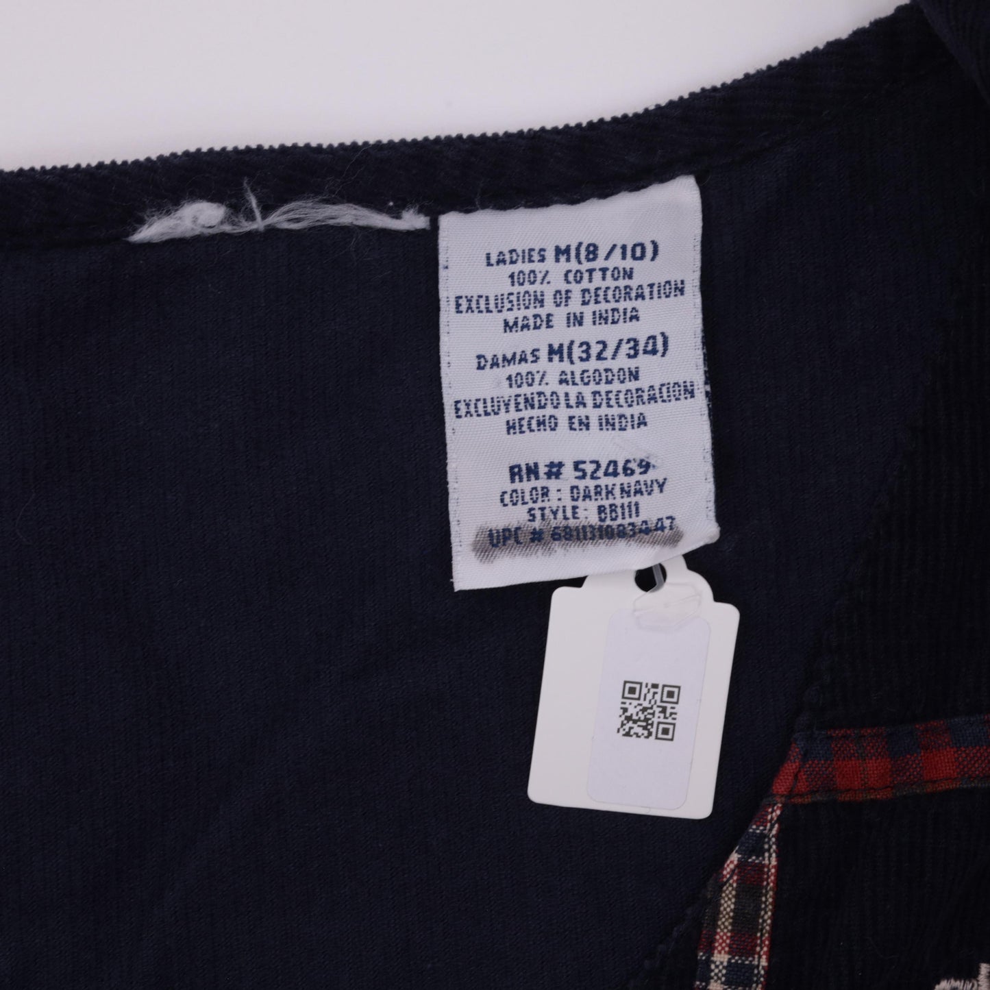 90s Navy Corduroy Patchwork Vest Button-Up Sleeveless Medium