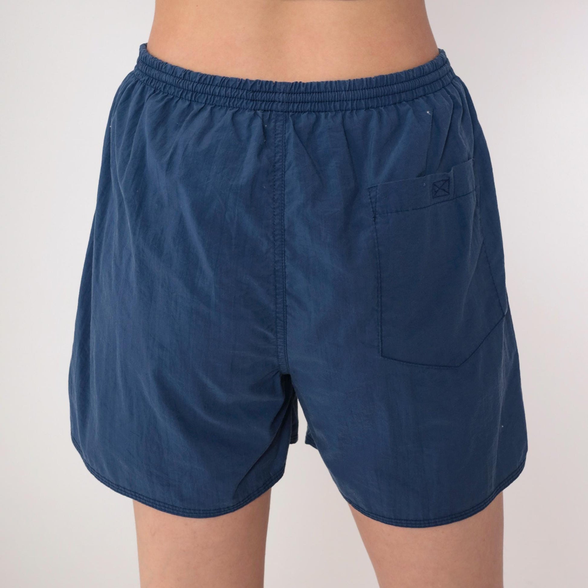 90s Gap Navy Nylon Swim Shorts Elastic Waist Small Petite