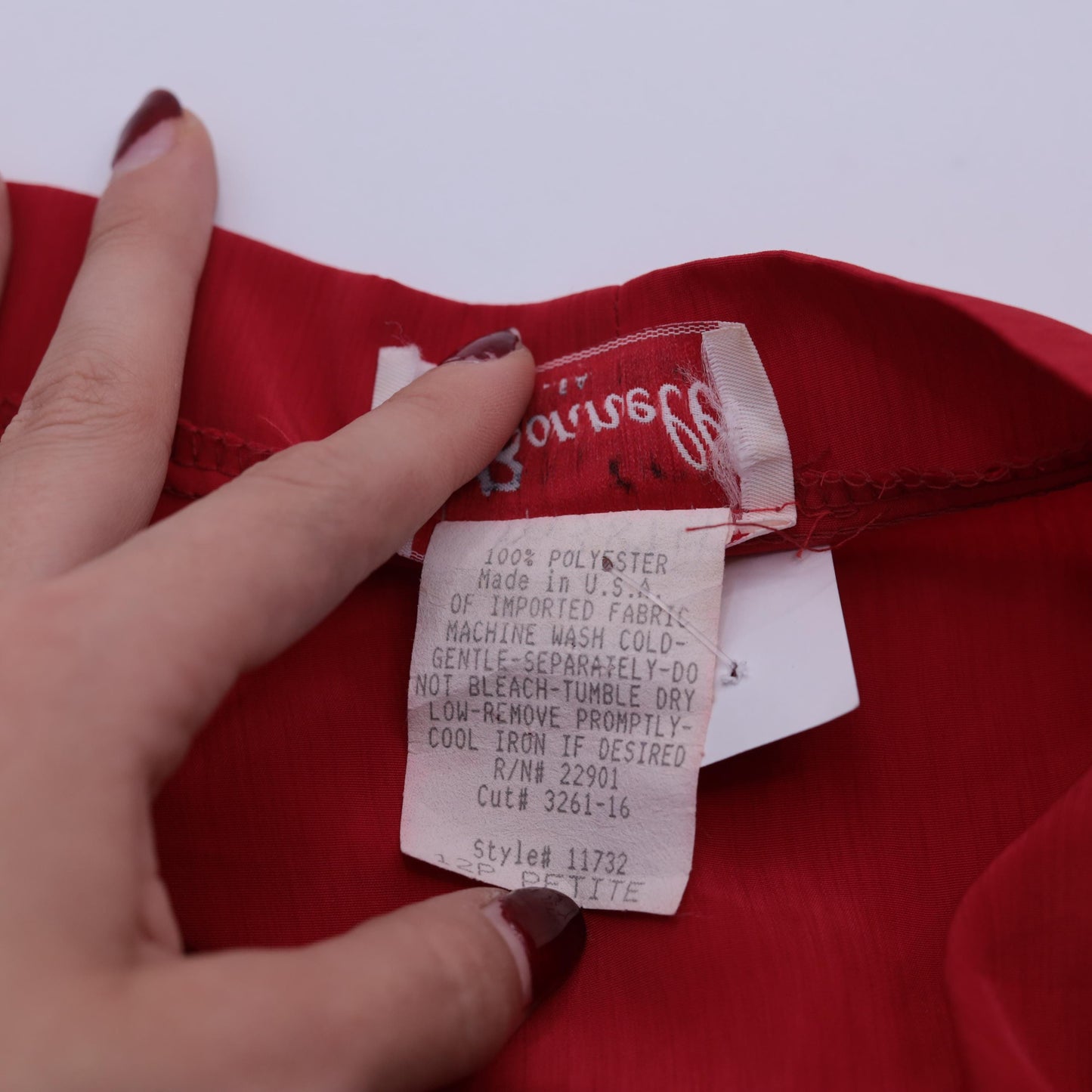 90s Red Wrap Midi Dress Deep V Neck High Waist Long Sleeve Medium