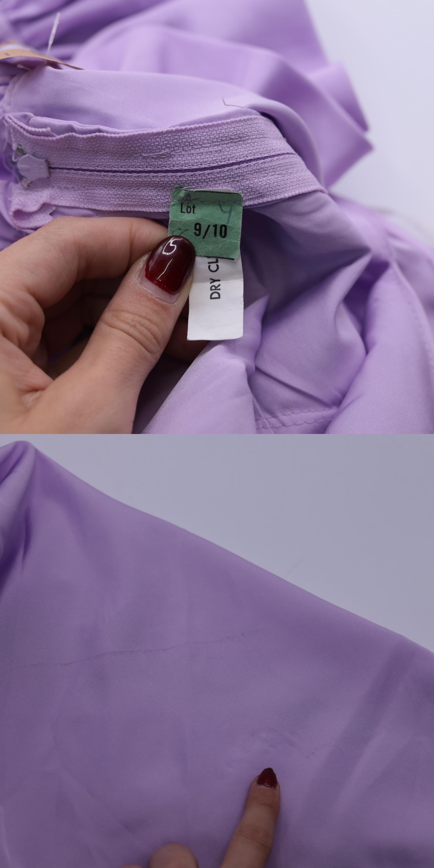 80s Lavender Puff Sleeve Ball Gown Sweetheart Neckline Basque Waist Small
