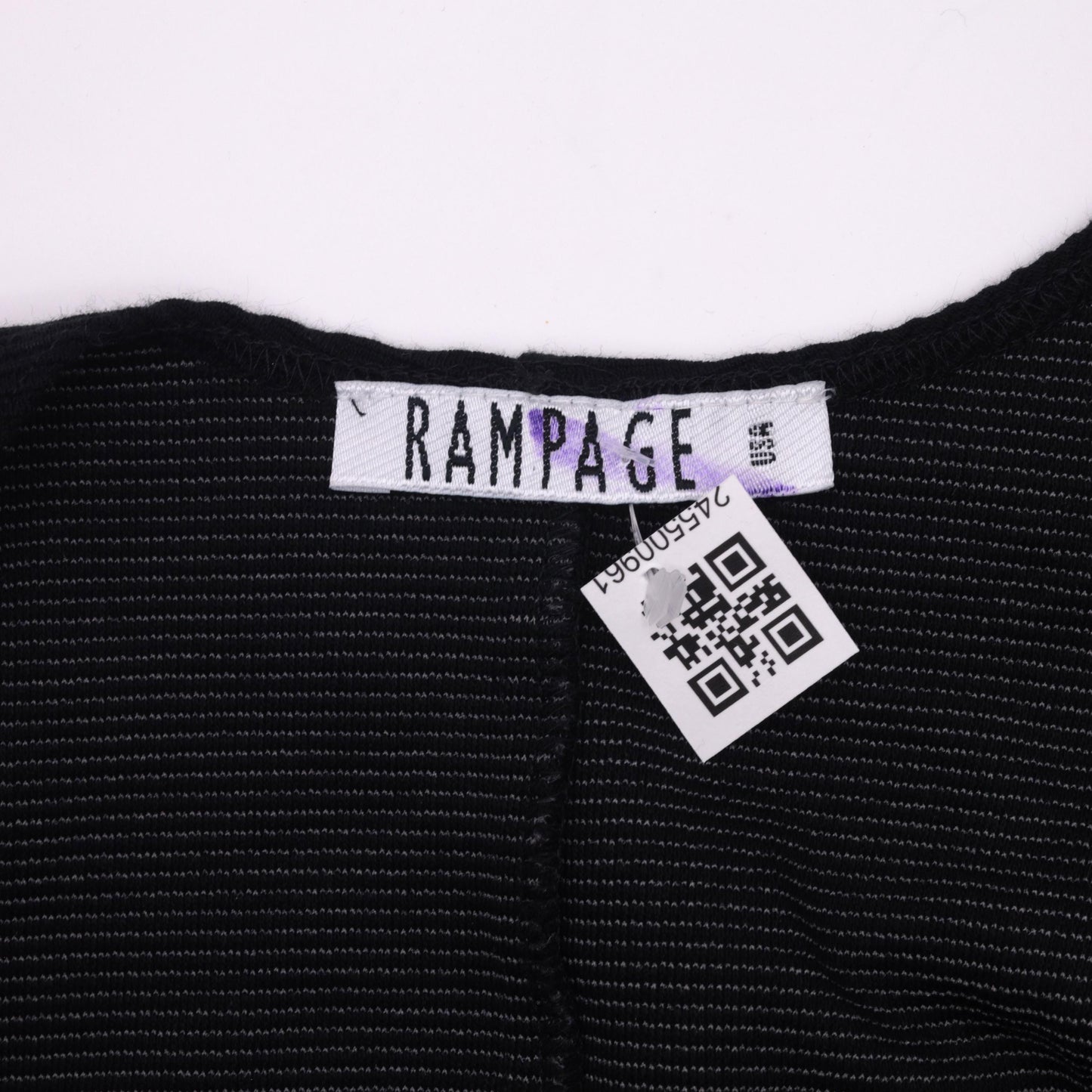 90s Rampage Black Ribbed Knit Mini Dress Scoop Neck Sleeveless Extra Small