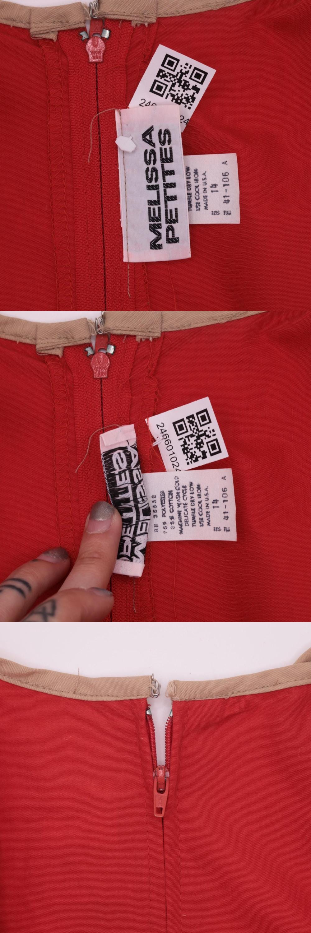 80s Red Ringer Romper Playsuit Tie Shoulder High Waist Sleeveless Medium