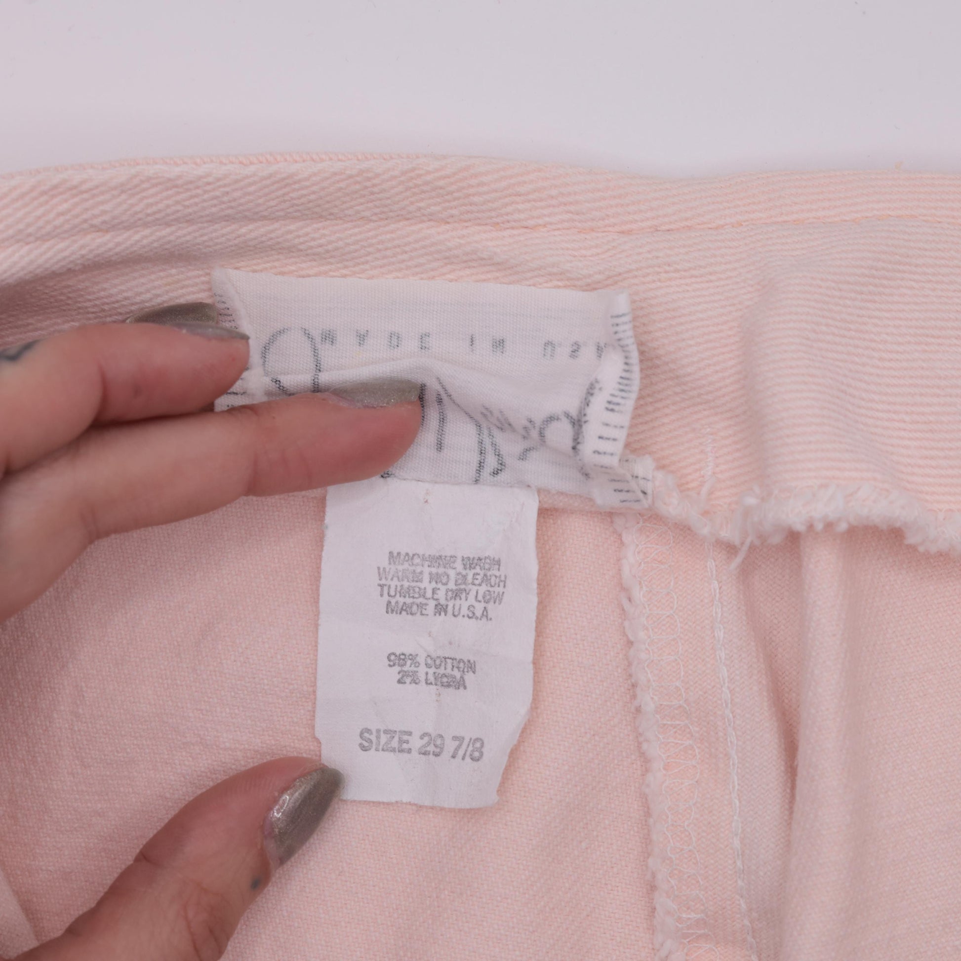 90s Baby Pink Denim Mini Skirt High Waisted Bodycon Jean Skirt Medium