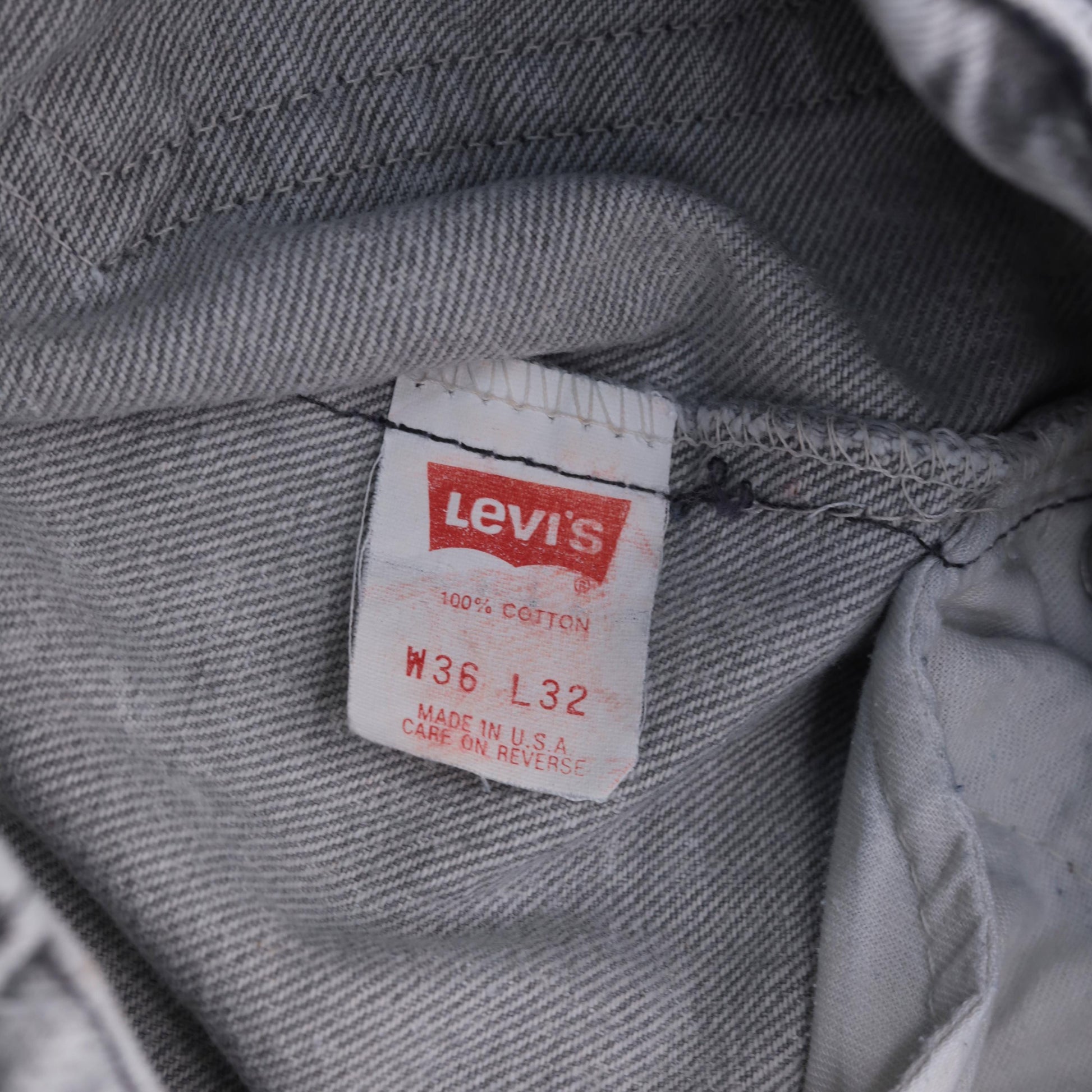90s Levi's 506 Acid Wash Grey High-Rise Straight Jeans 36x32