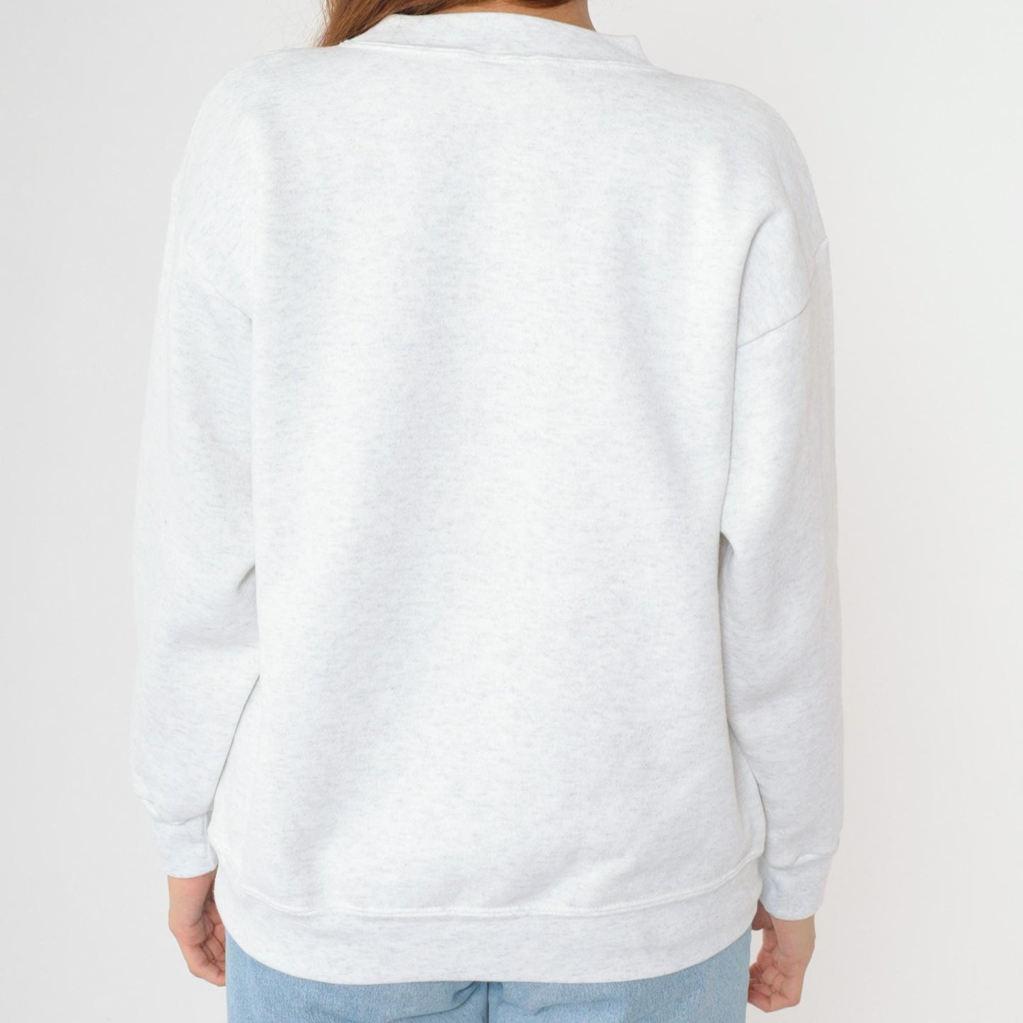 90s God Bless America Sweatshirt Heather Grey Graphic Crewneck Large