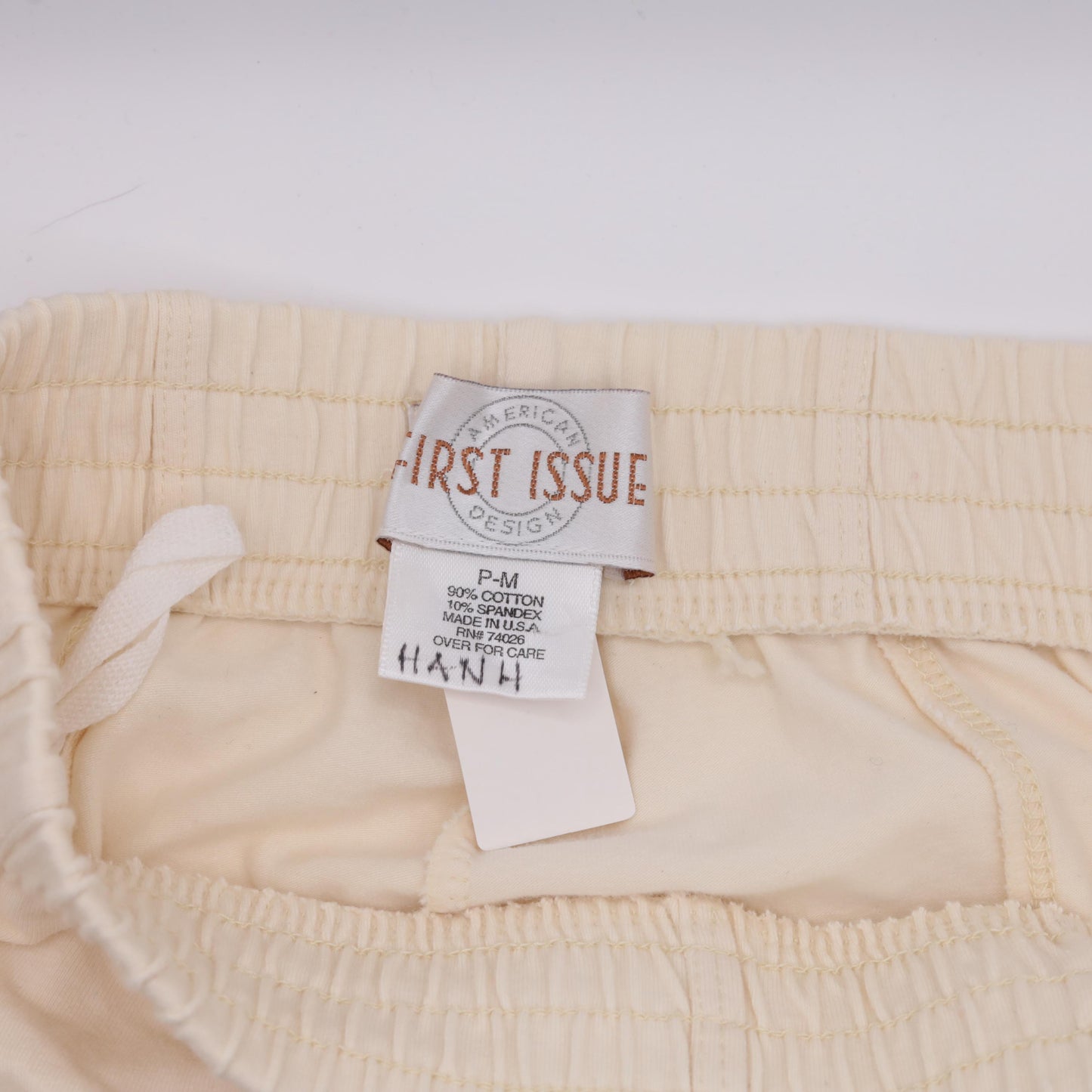 90s Cream Stirrup Pants Tapered High Waist Cotton Petite Medium
