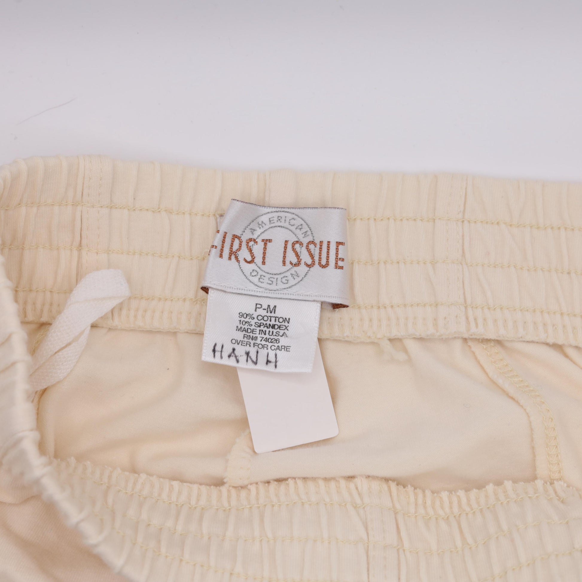 90s Cream Stirrup Pants Tapered High Waist Cotton Petite Medium
