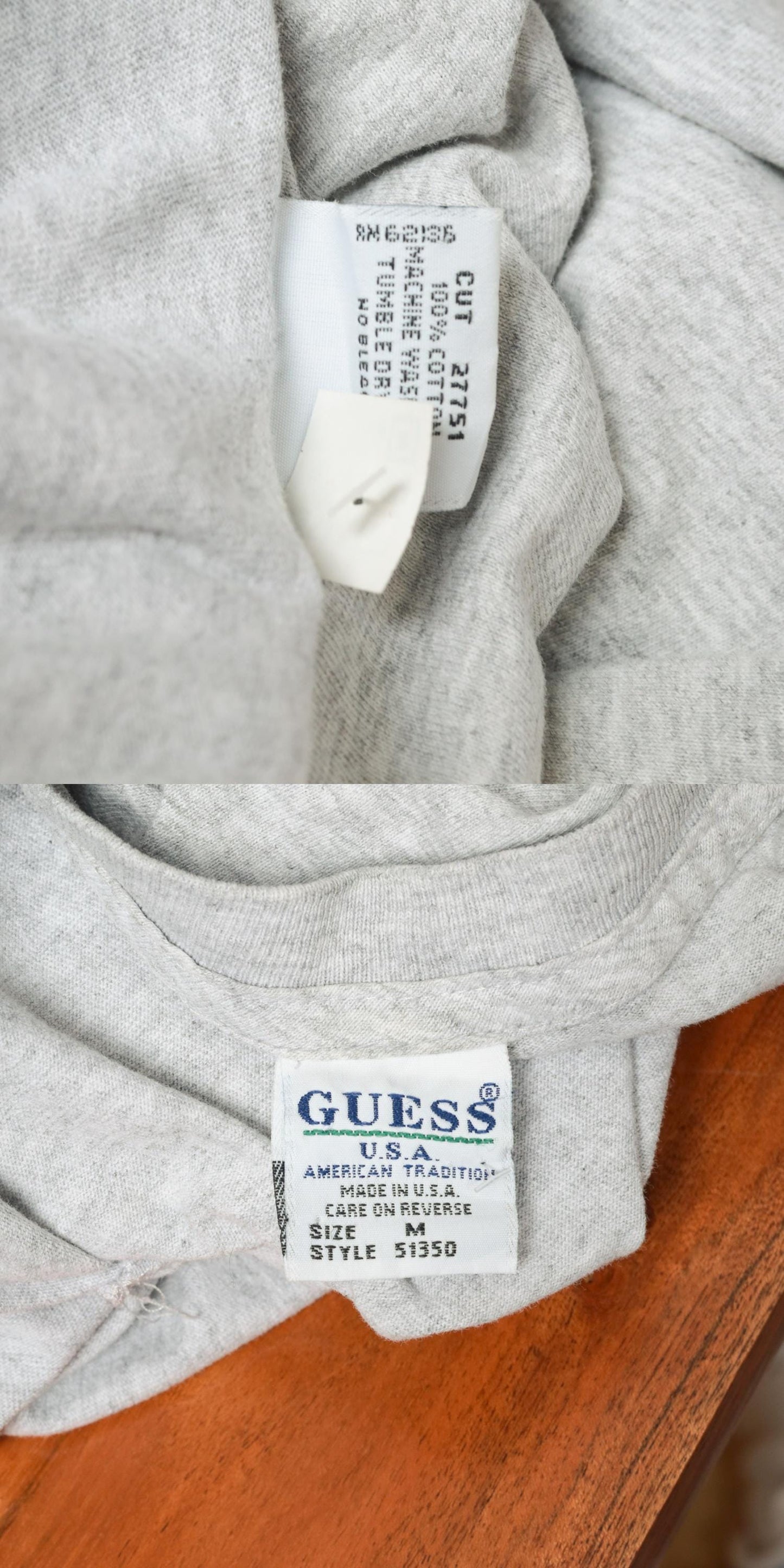 90s Guess Jeans Logo T-Shirt Heather Grey Spellout Graphic Medium M