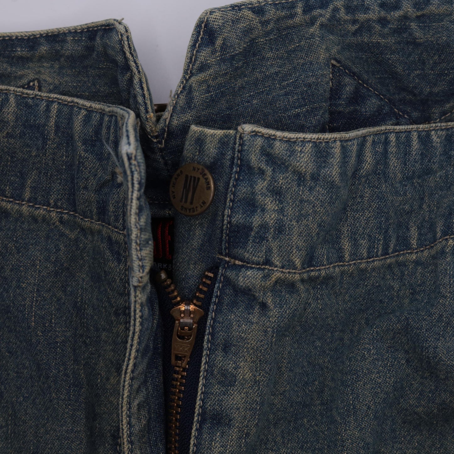 Y2K Blue Denim Maxi Skirt High Rise A-Line Rear Slit Small 6