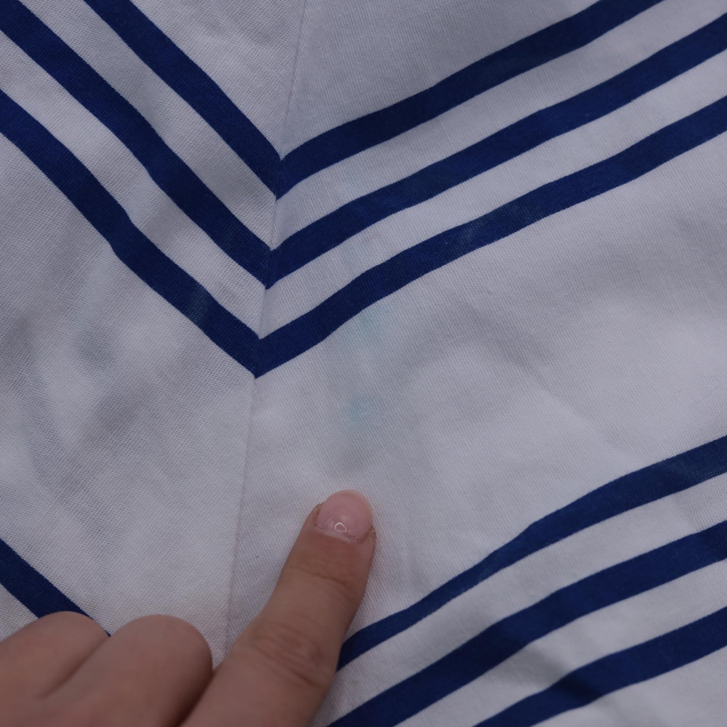 70s Lanz Originals Chevron Midi Sundress Blue White High Waist Small