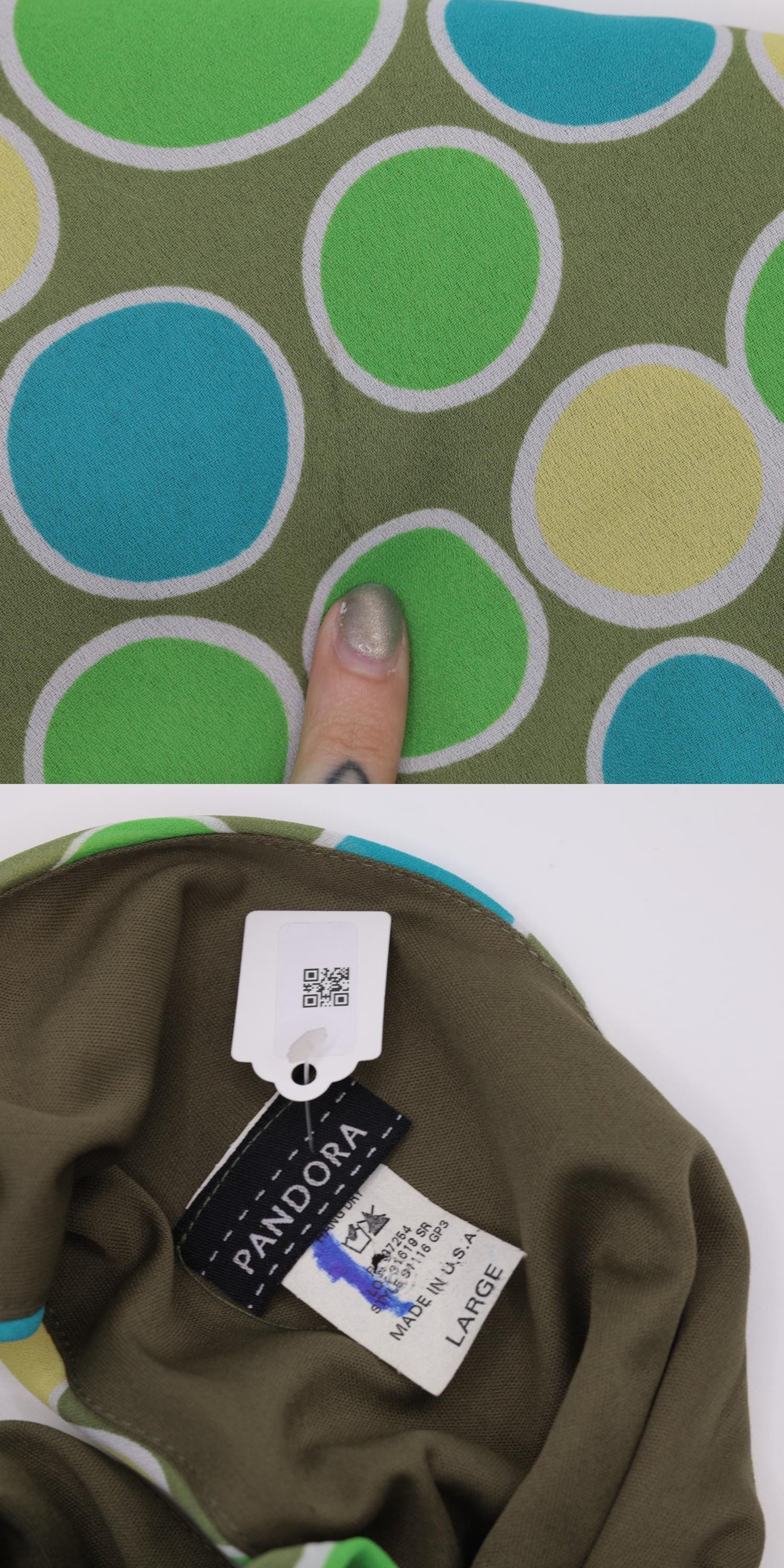 Y2K Halter Midi Dress Olive Green Polka Dot Sleeveless Keyhole Medium