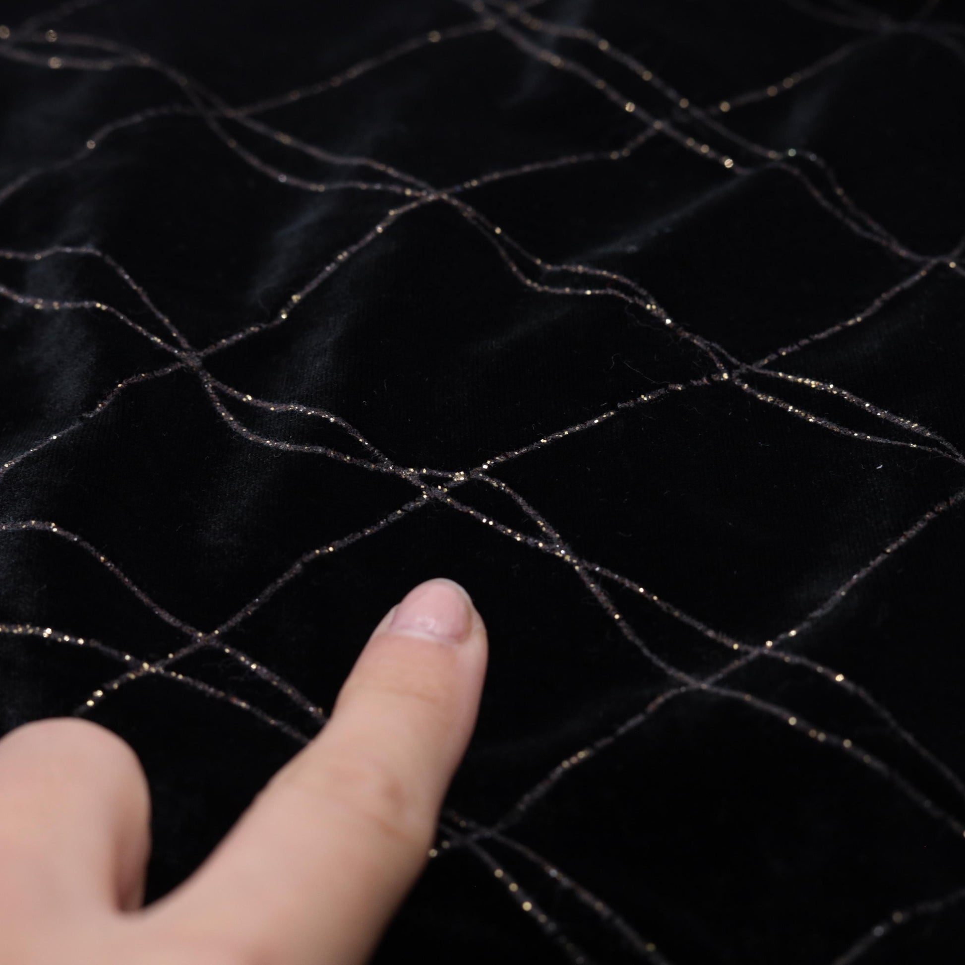 90s Black Velvet Tank Top Checkered Sparkly Glitter Sleeveless Small