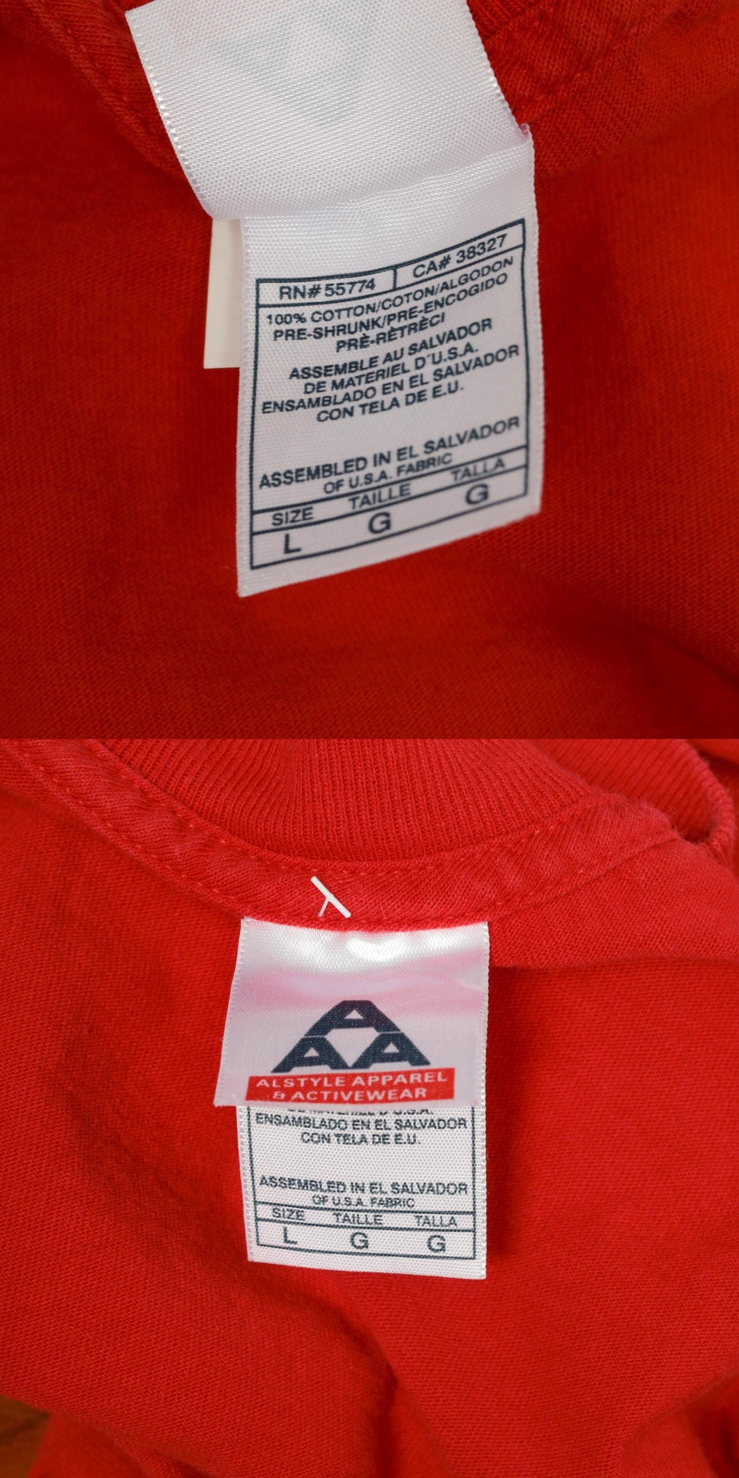Y2K Arizona Cactus Embroidered T-Shirt Red Cotton Graphic Tee Large