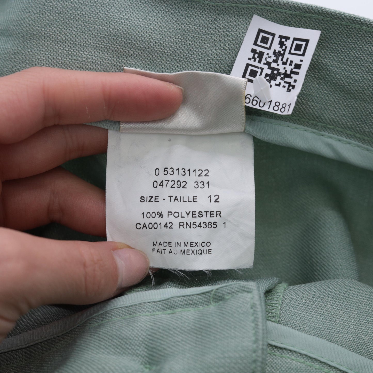 90s Light Green Pleated High-Waist Tapered Trousers Medium