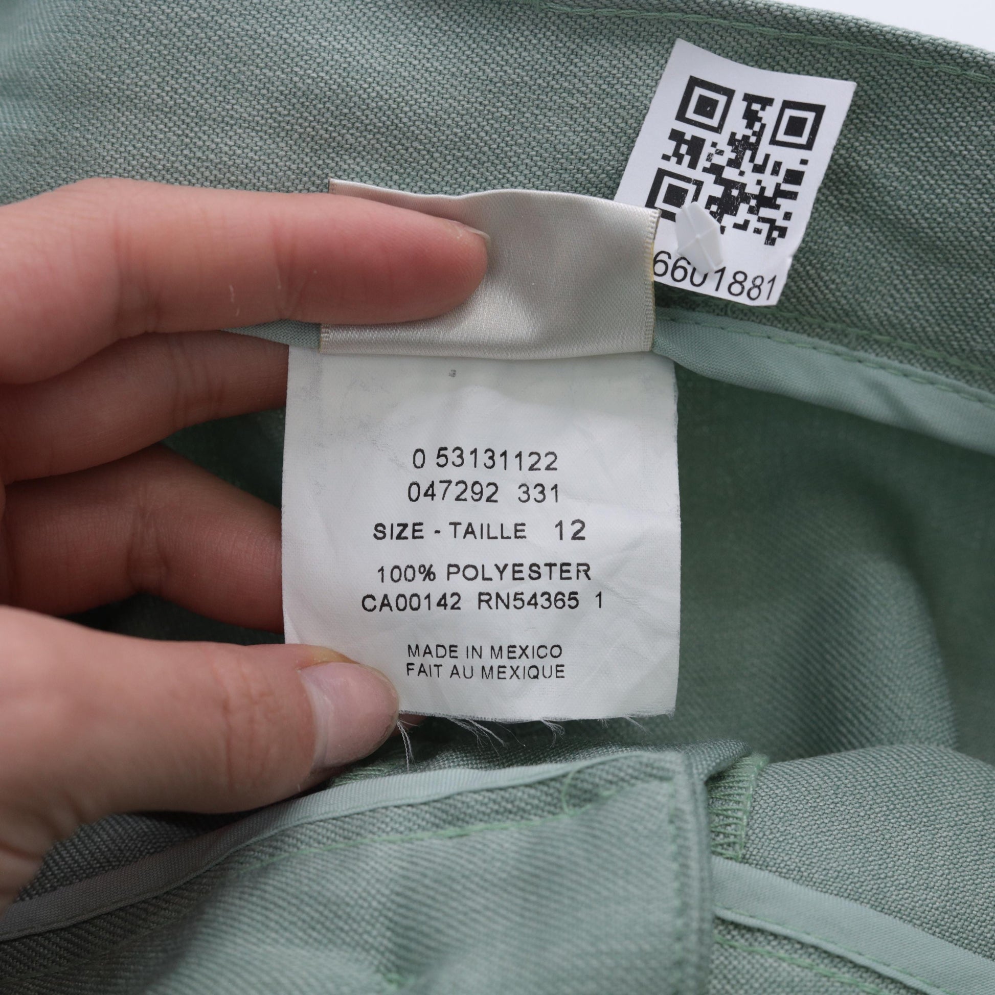 90s Light Green Pleated High-Waist Tapered Trousers Medium