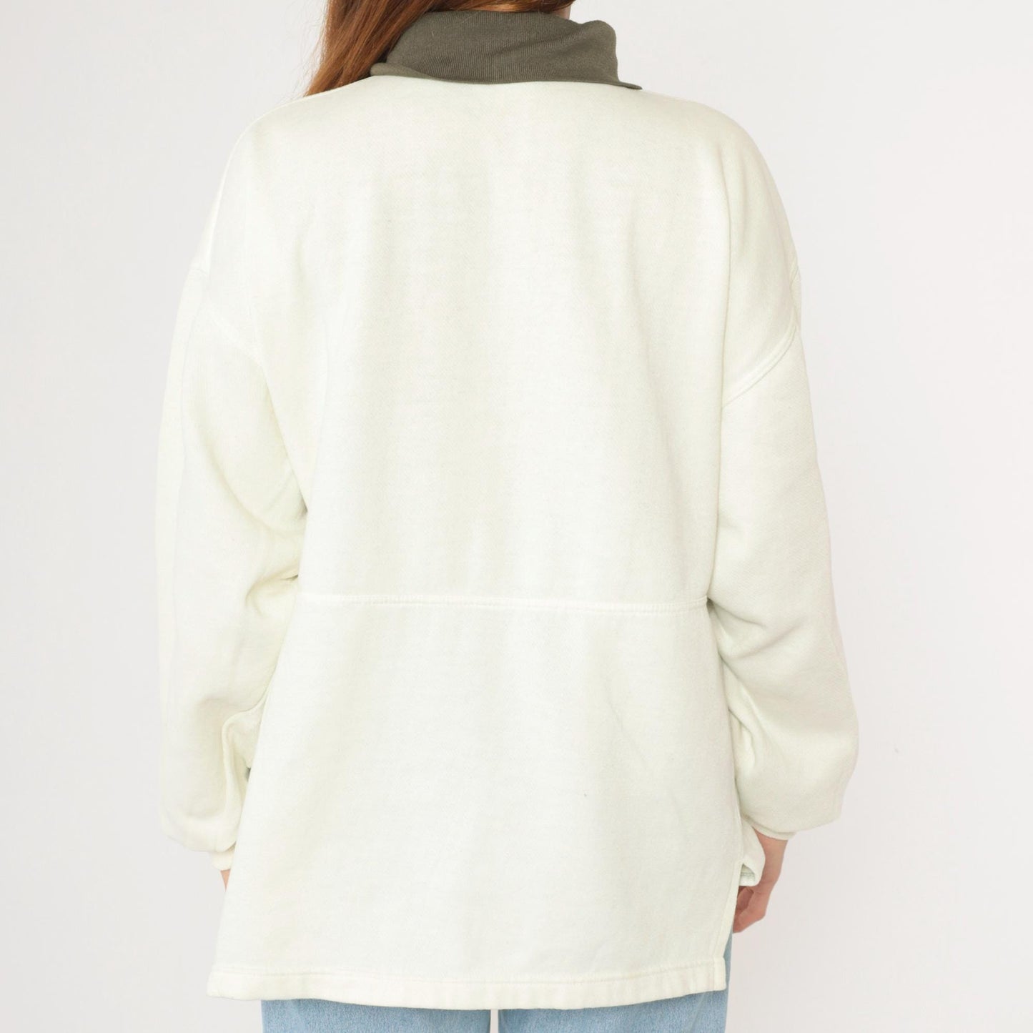 90s Cotler Collared Sweatshirt Embroidered Crest Cream Polo Extra Large XXL