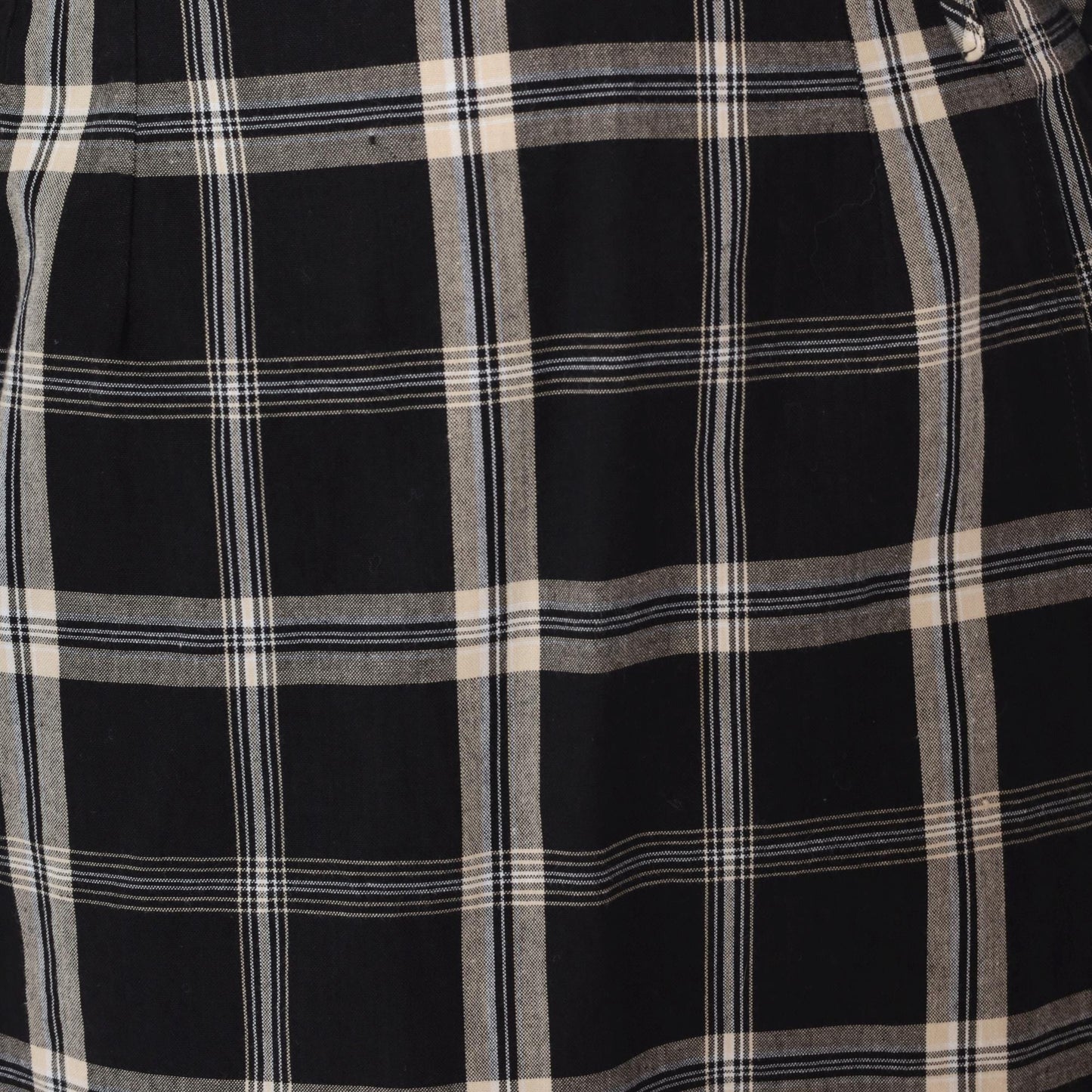 90s Black Checkered Wrap Skort High Waisted Plaid Mini Skirt Small 6