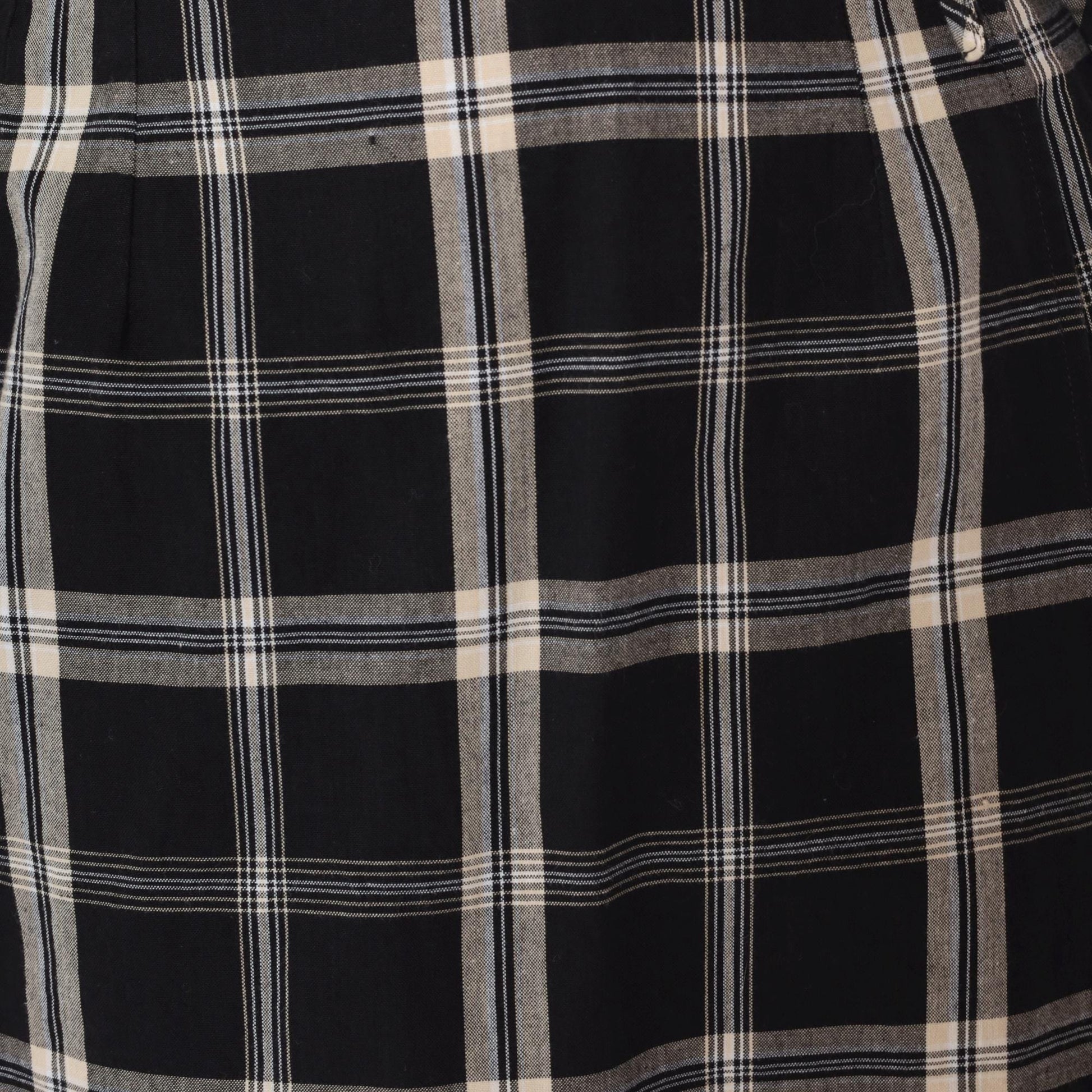 90s Black Checkered Wrap Skort High Waisted Plaid Mini Skirt Small 6
