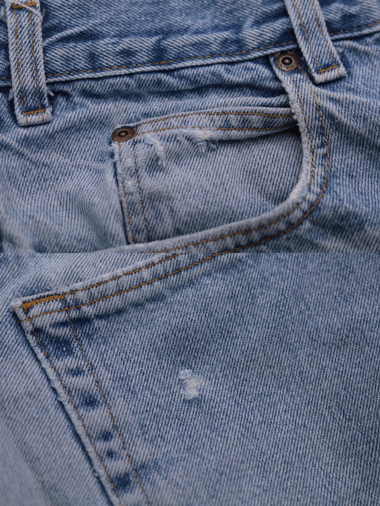 90s Austin Jeans Men's 38x36 High Rise Straight Leg Blue Denim Large