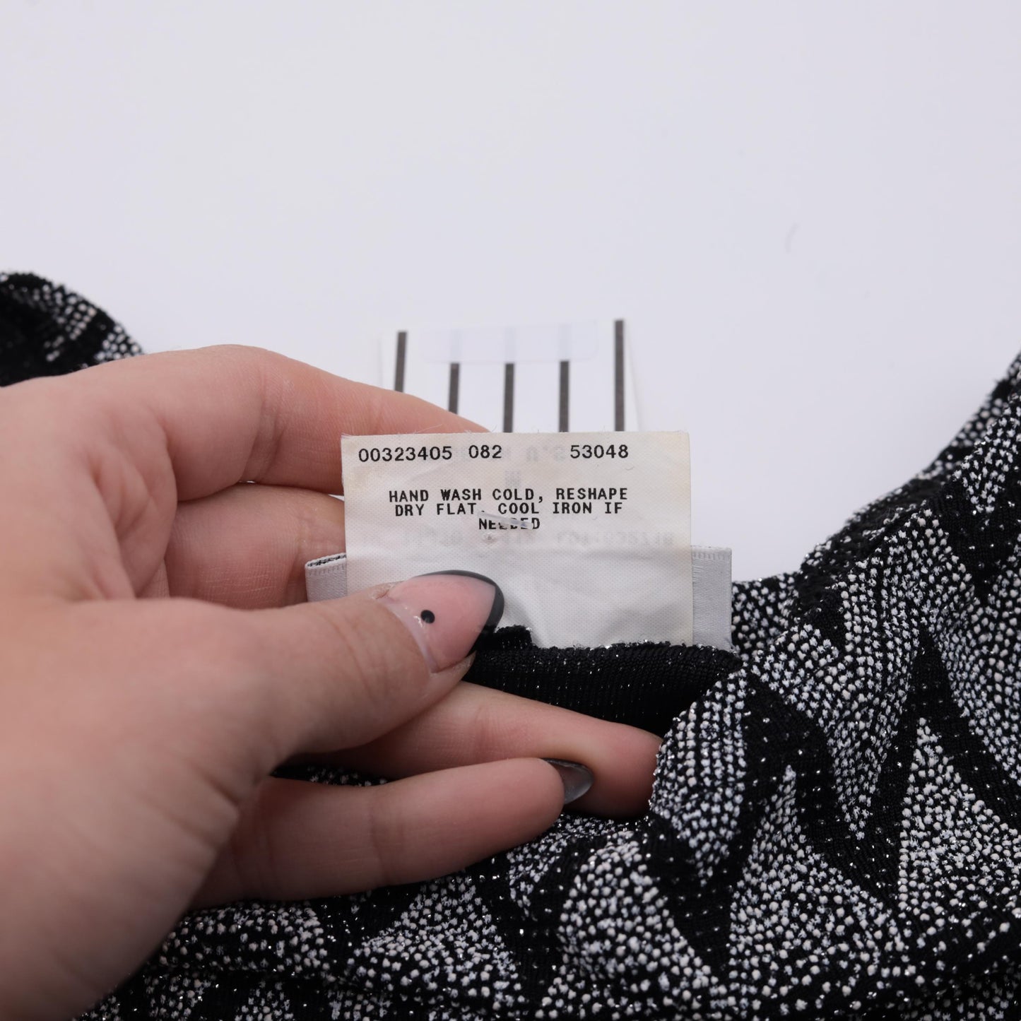 90s A. Byer Black White Chevron Metallic Tank Top Small