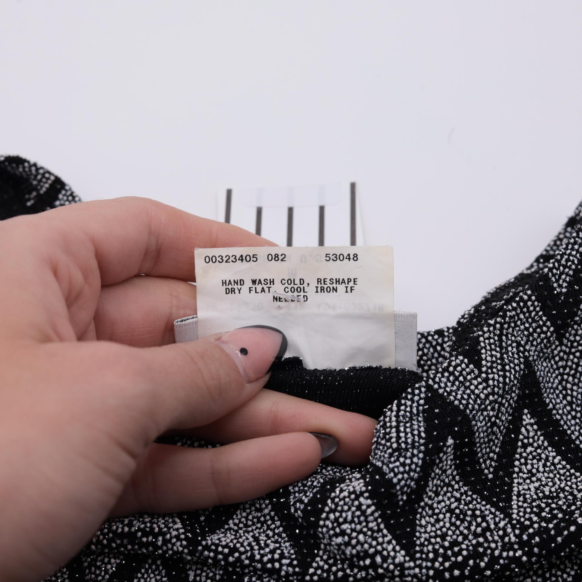 90s A. Byer Black White Chevron Metallic Tank Top Small