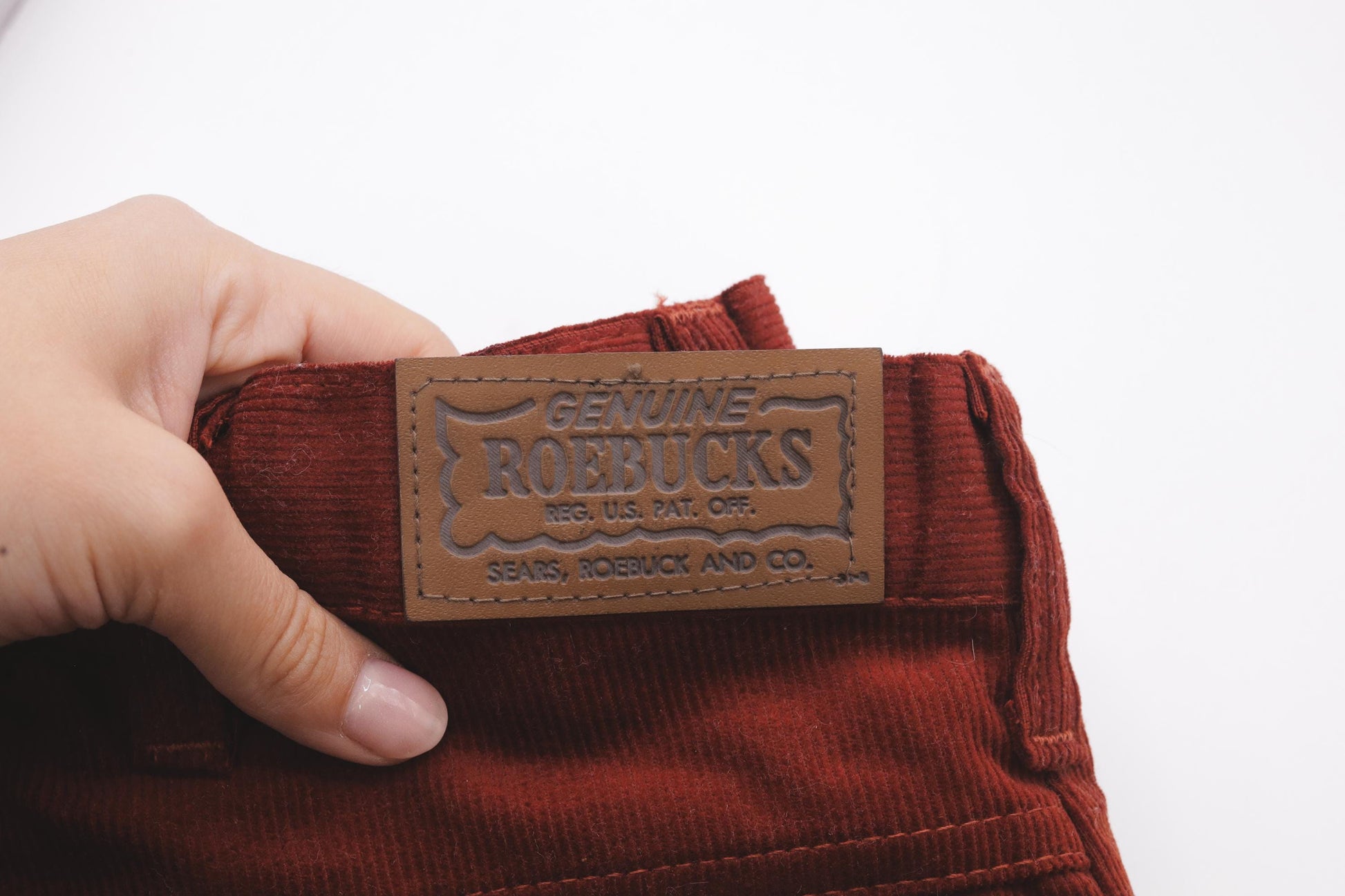 70s Roebucks Corduroy Flared Trousers Rust High Waist Men's Medium 33x30