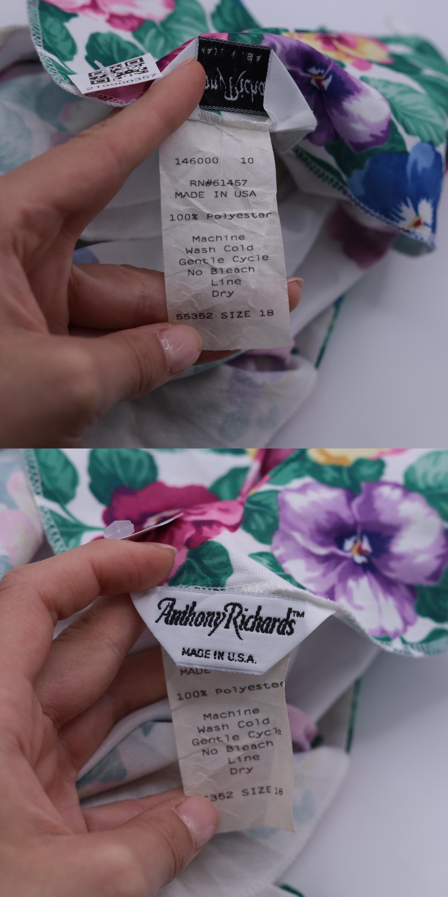 80s Floral Midi Dress White Multicolor Pleated High Waist Short Sleeve Extra Large