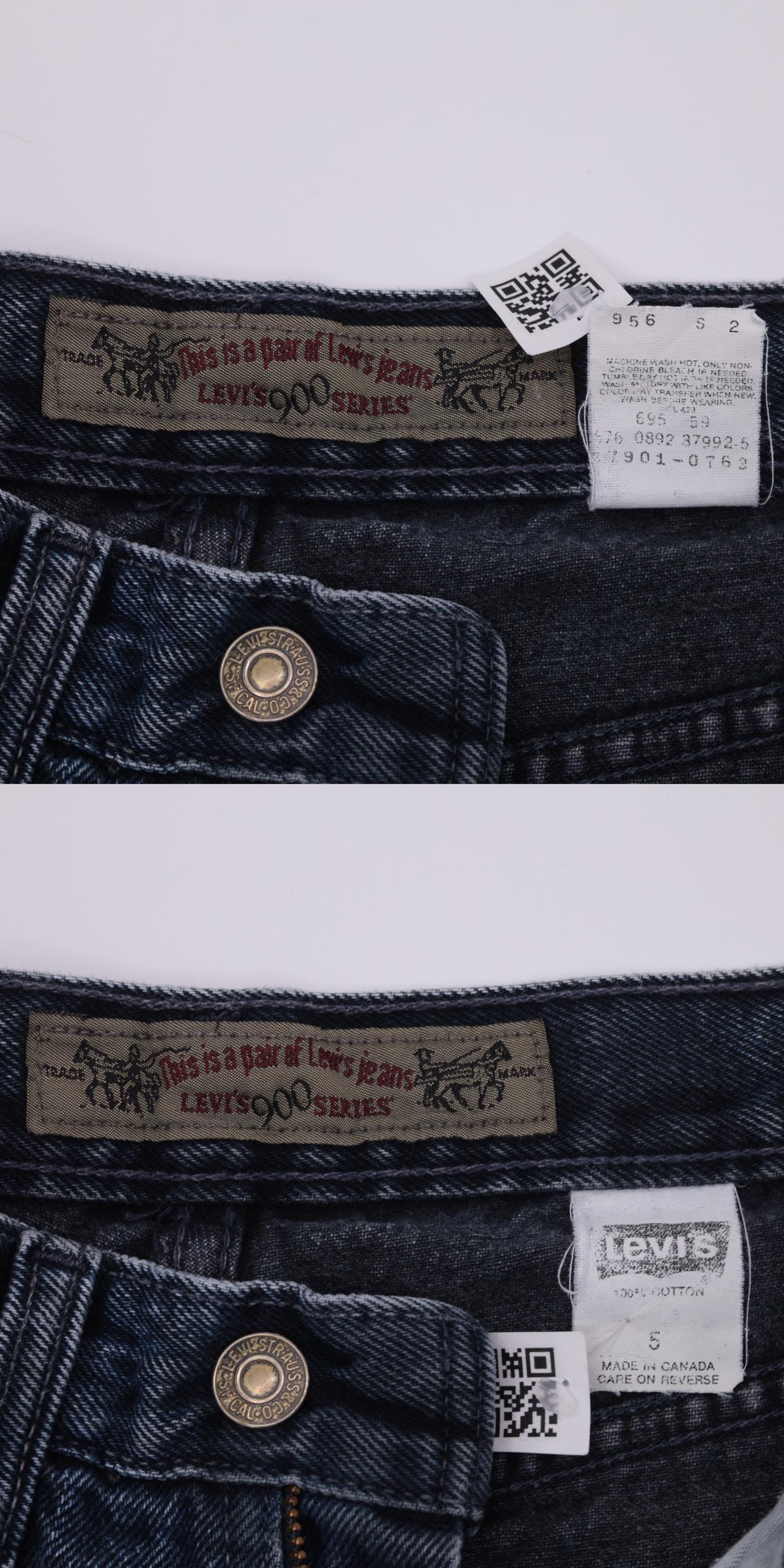 90s Levi's 900 Series High-Waist Tapered Mom Jeans Dark Blue Denim Extra Small