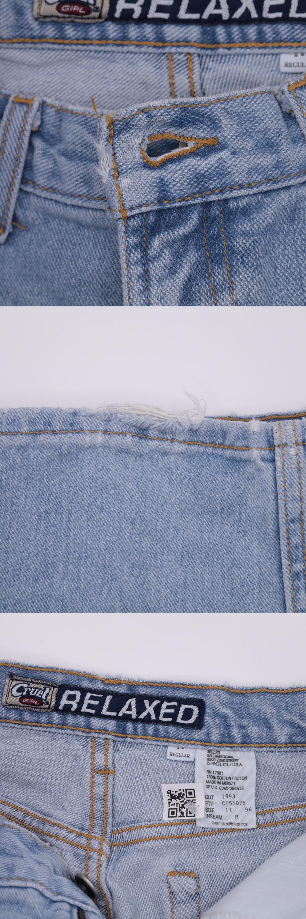 90s Cruel Girl High Rise Tapered Blue Denim Jeans Medium