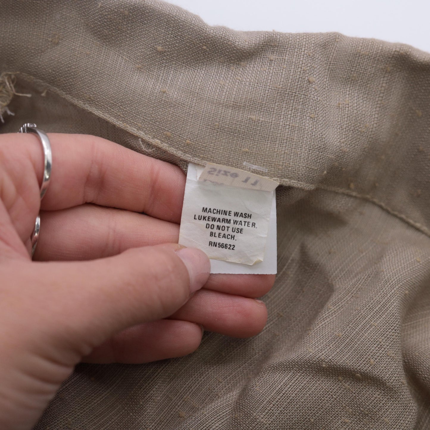 80s Taupe Button-Up Midi Shirtdress High-Waisted Cream Pencil Skirt Small