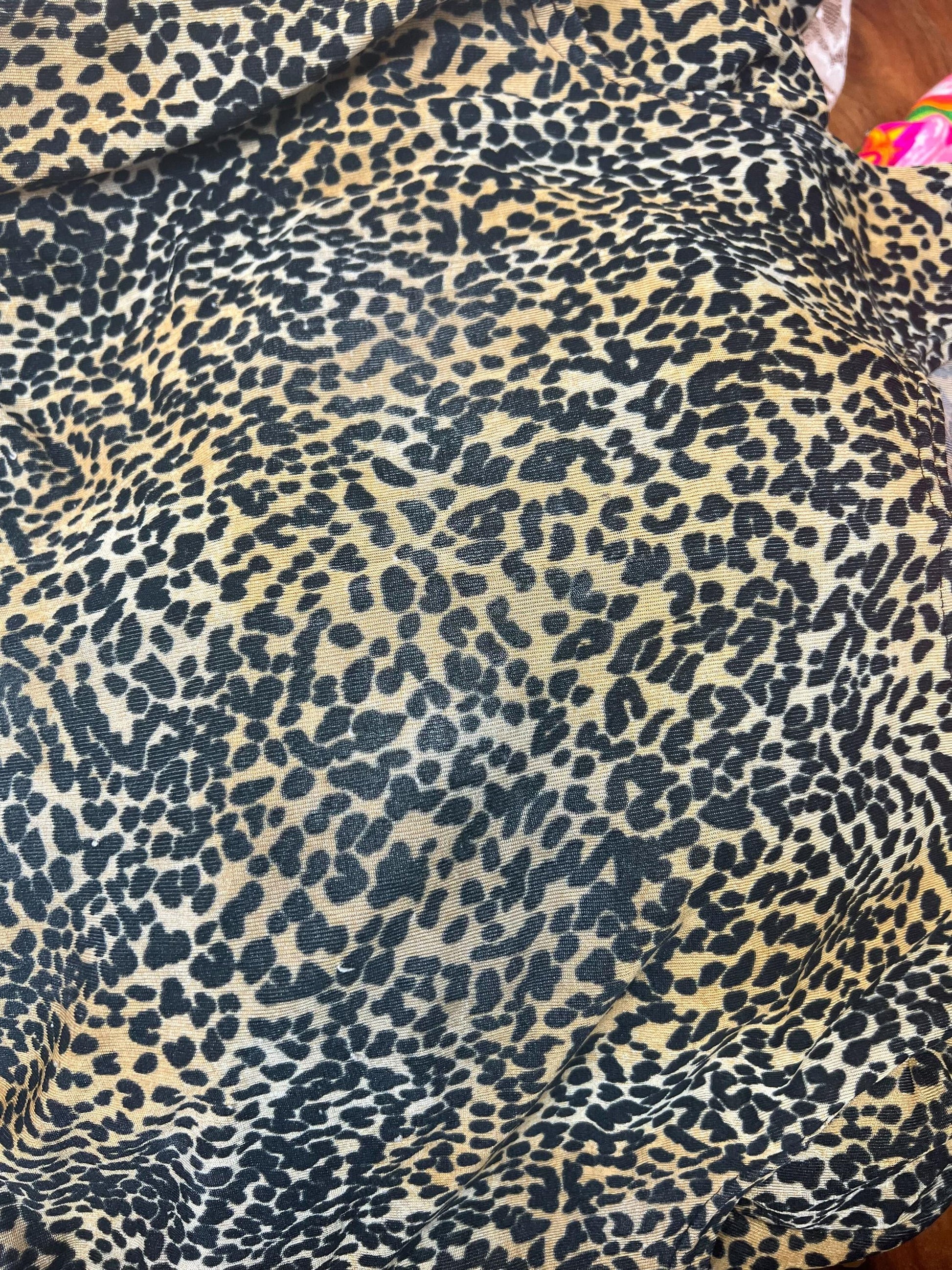 90s Kathie Lee Leopard Print Maxi Dress Sleeveless Column Medium