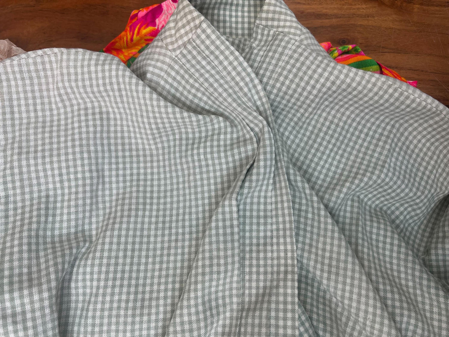 90s Cynthia Howe Gingham Shirtdress Sage Green Midi High Waist Small