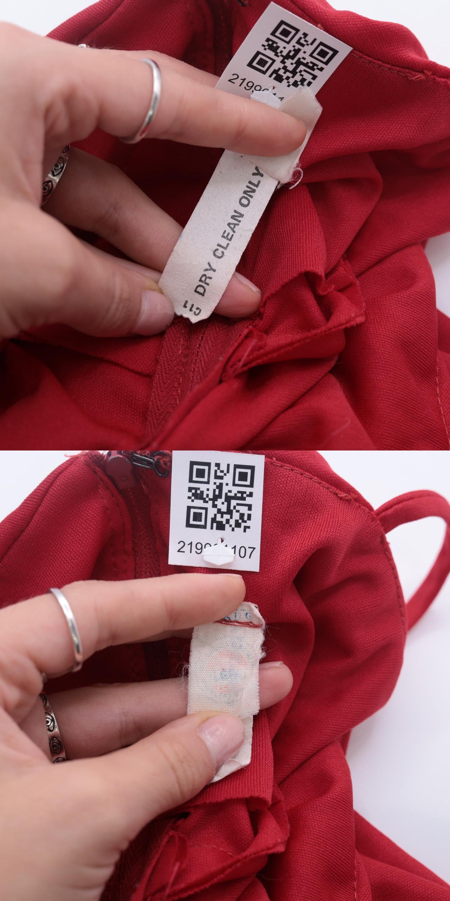 70s Red Maxi Dress Empire Waist Spaghetti Strap Gathered Bodice Extra Small