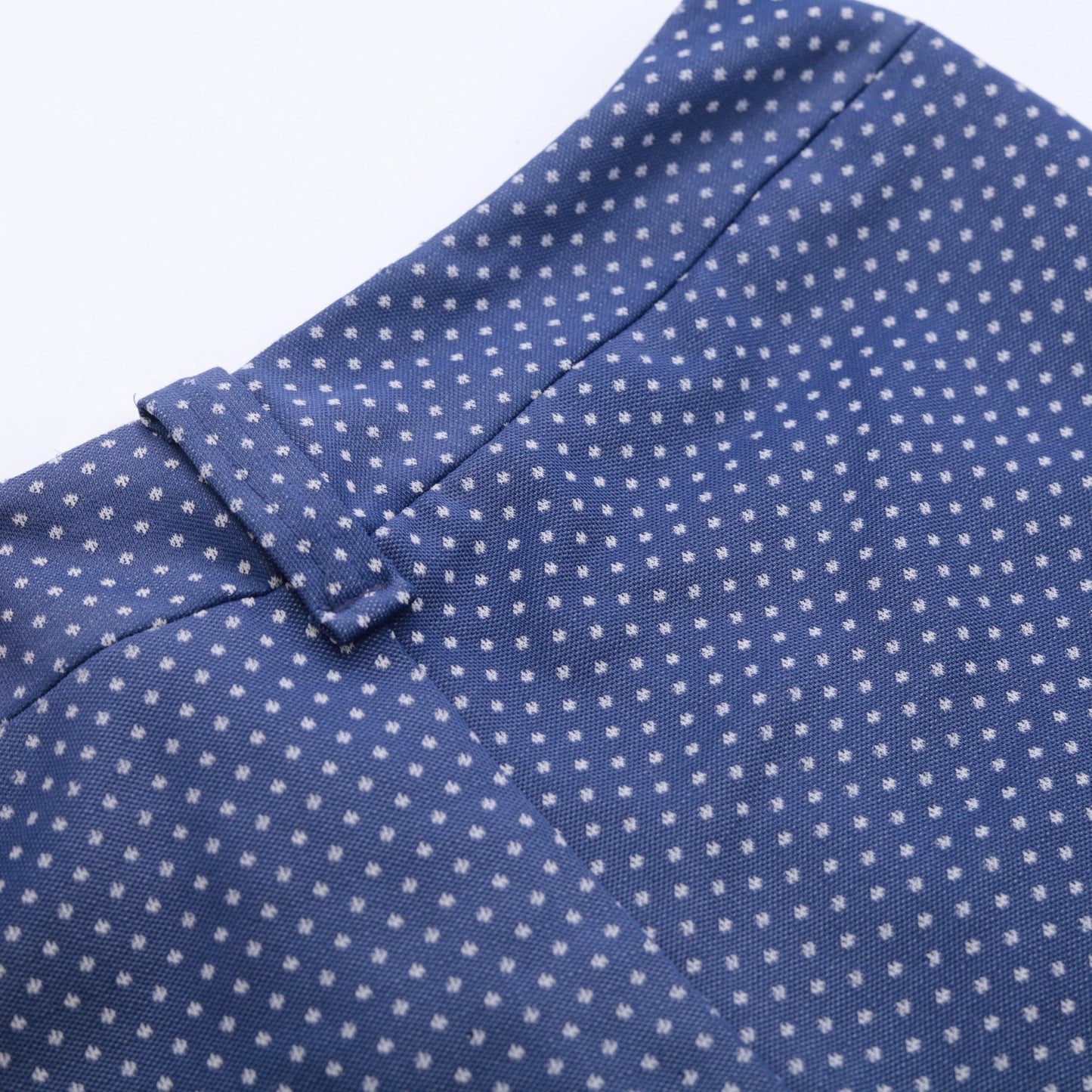 70s Polka Dot Shorts Mid Rise Dark Blue White Small