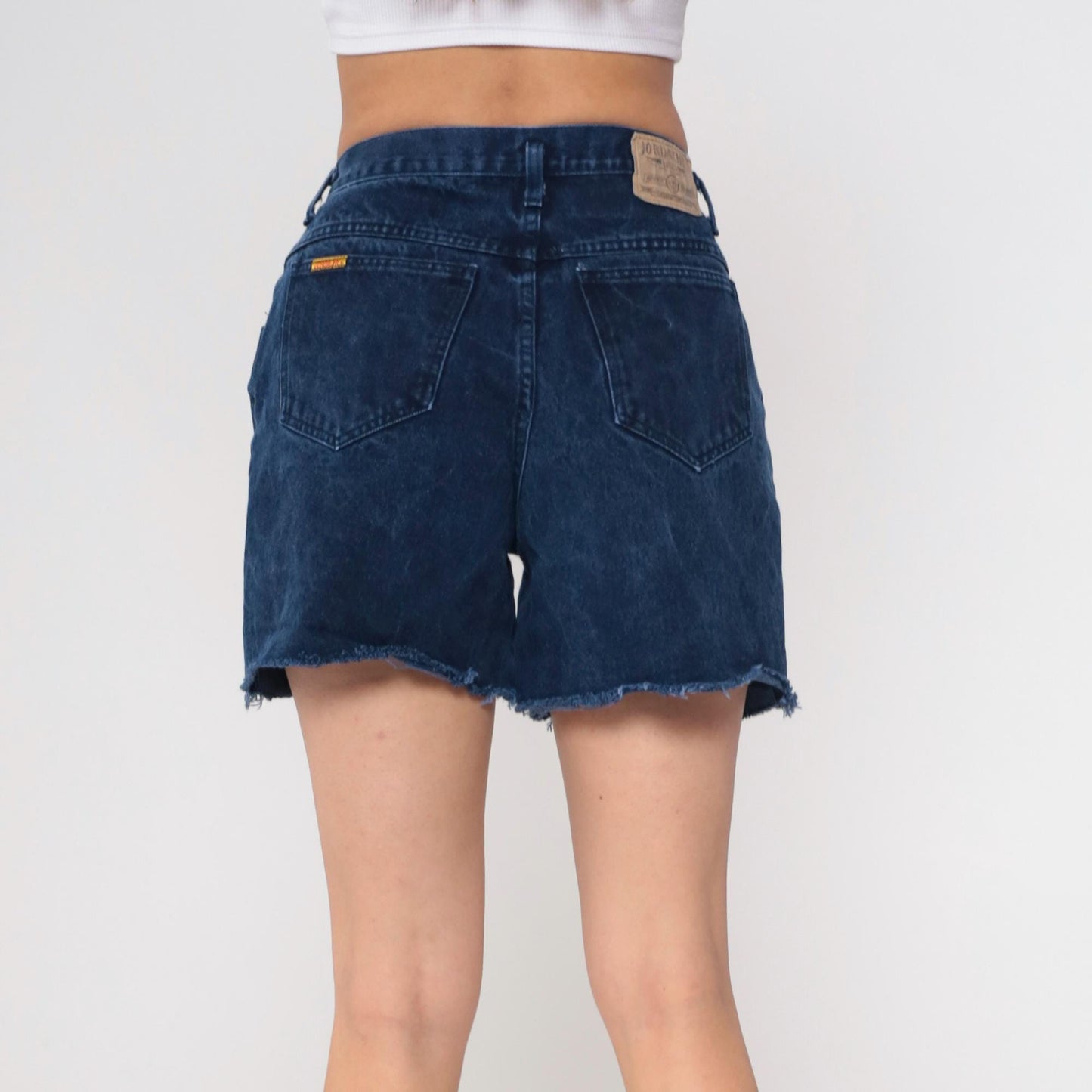 90s Jordache Dark Wash Denim Cutoff Shorts High Waisted Button Fly Medium