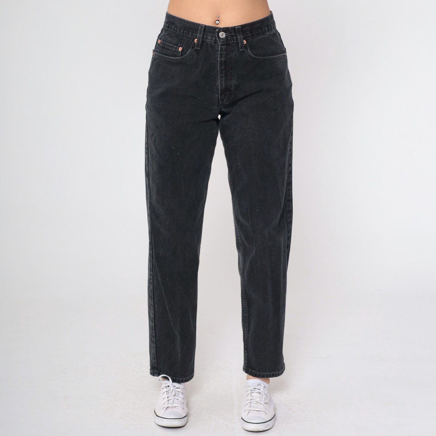 Y2K Levi's 550 Black Straight Leg Jeans High Rise Denim 31x32 Men's