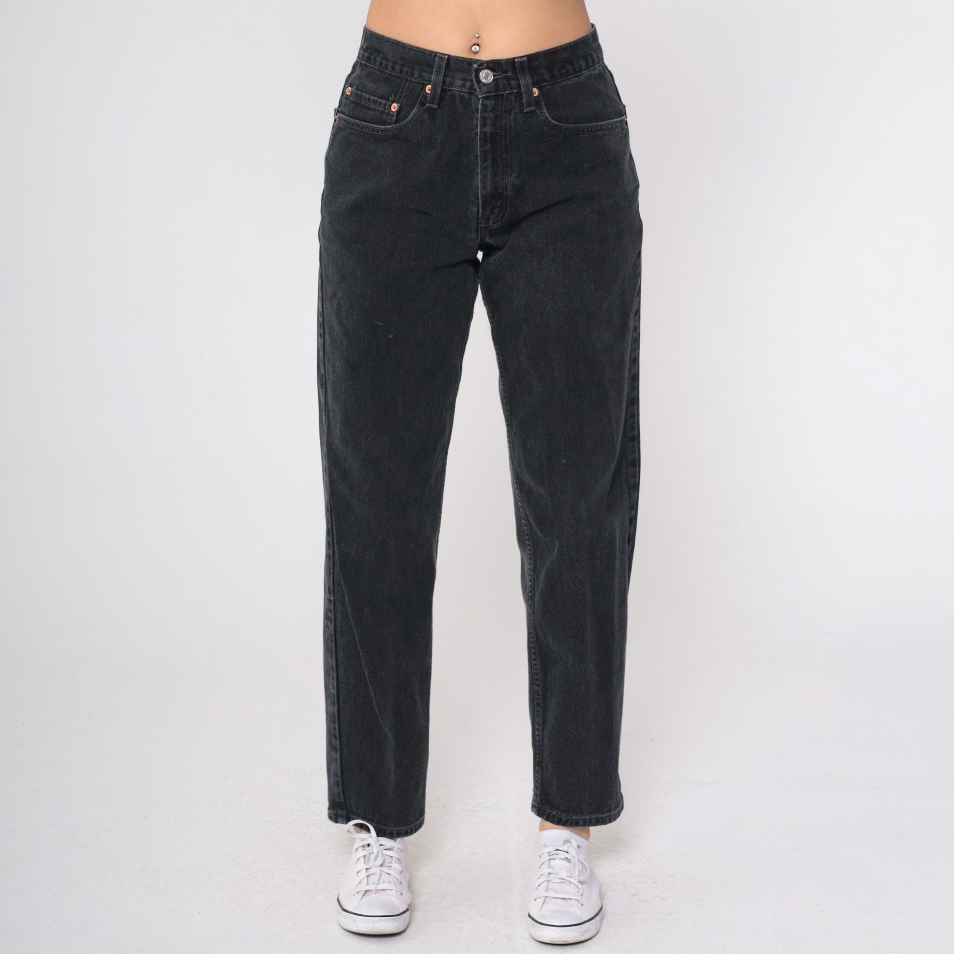 Y2K Levi's 550 Black Straight Leg Jeans High Rise Denim 31x32 Men's