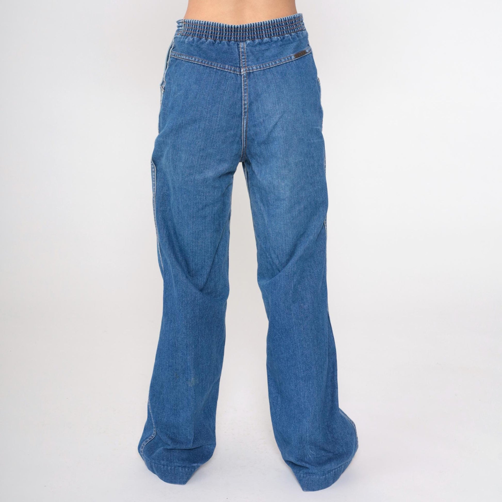 80s Bay Britches High Rise Straight Leg Jeans Faded Blue Denim Medium
