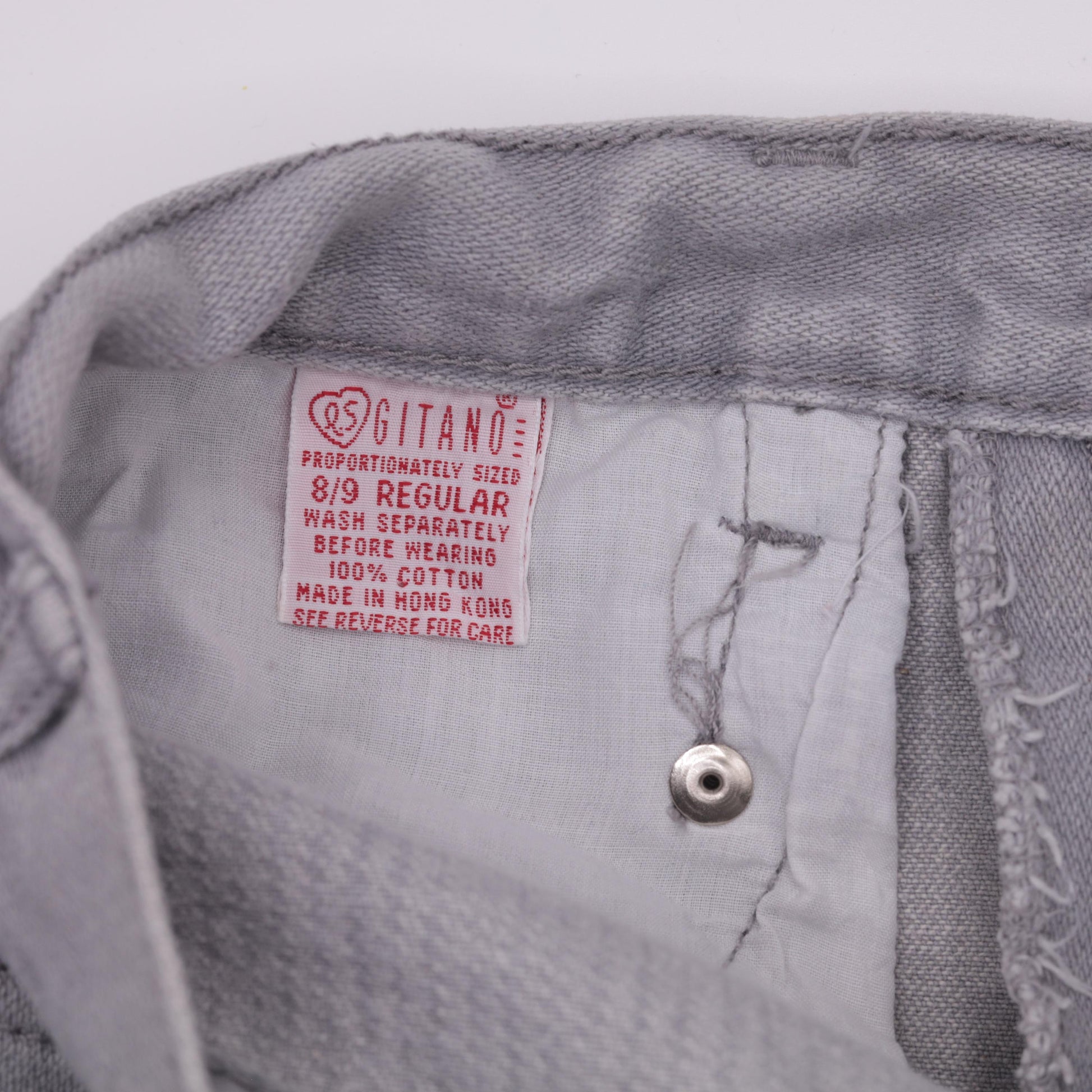 90s Gitano Grey High-Waisted Tapered Jeans Ribbed Yoke Small