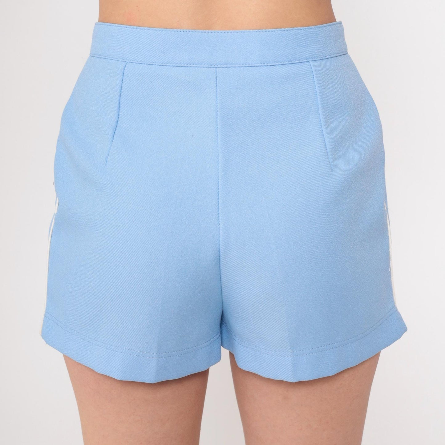 80s Ellesse Tennis Shorts Baby Blue High Rise Pleated Small