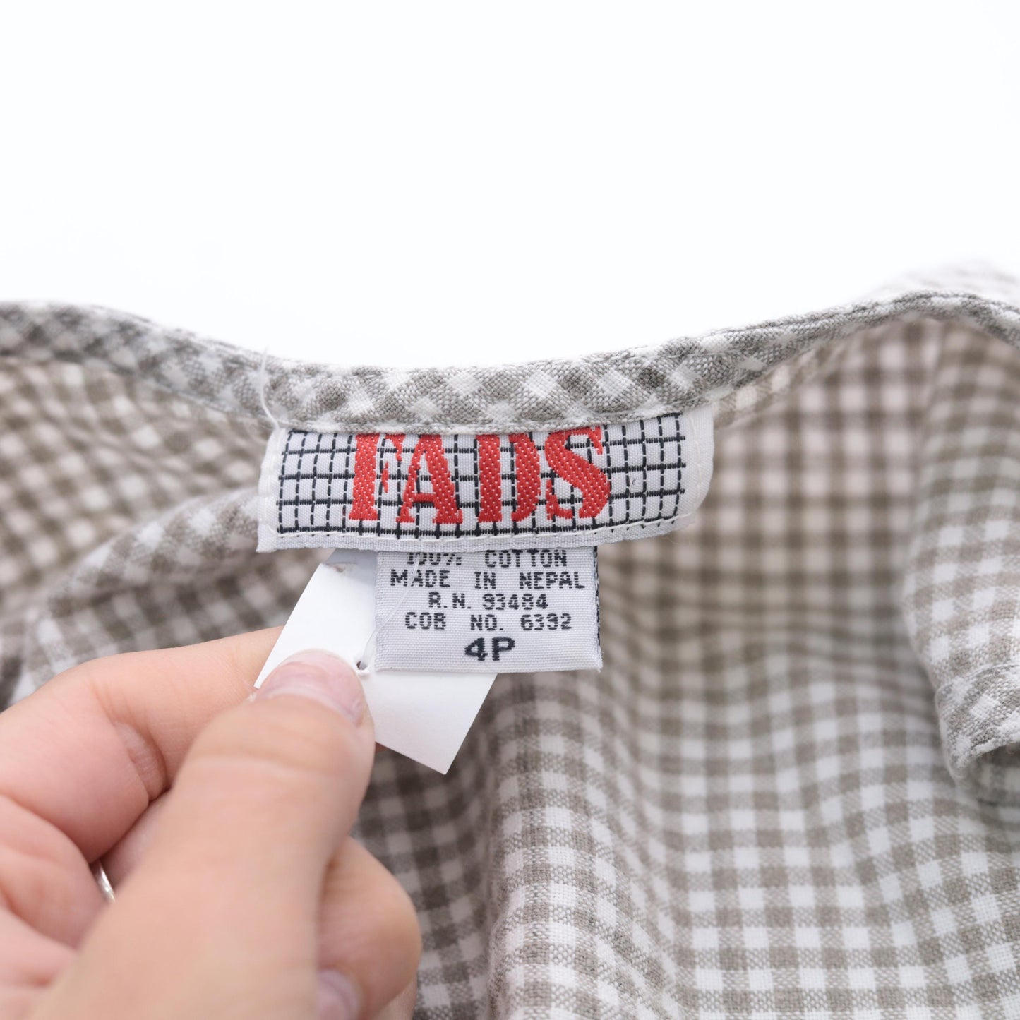 90s Taupe Gingham Jumper Dress Button Front Midi Sleeveless Small Petite