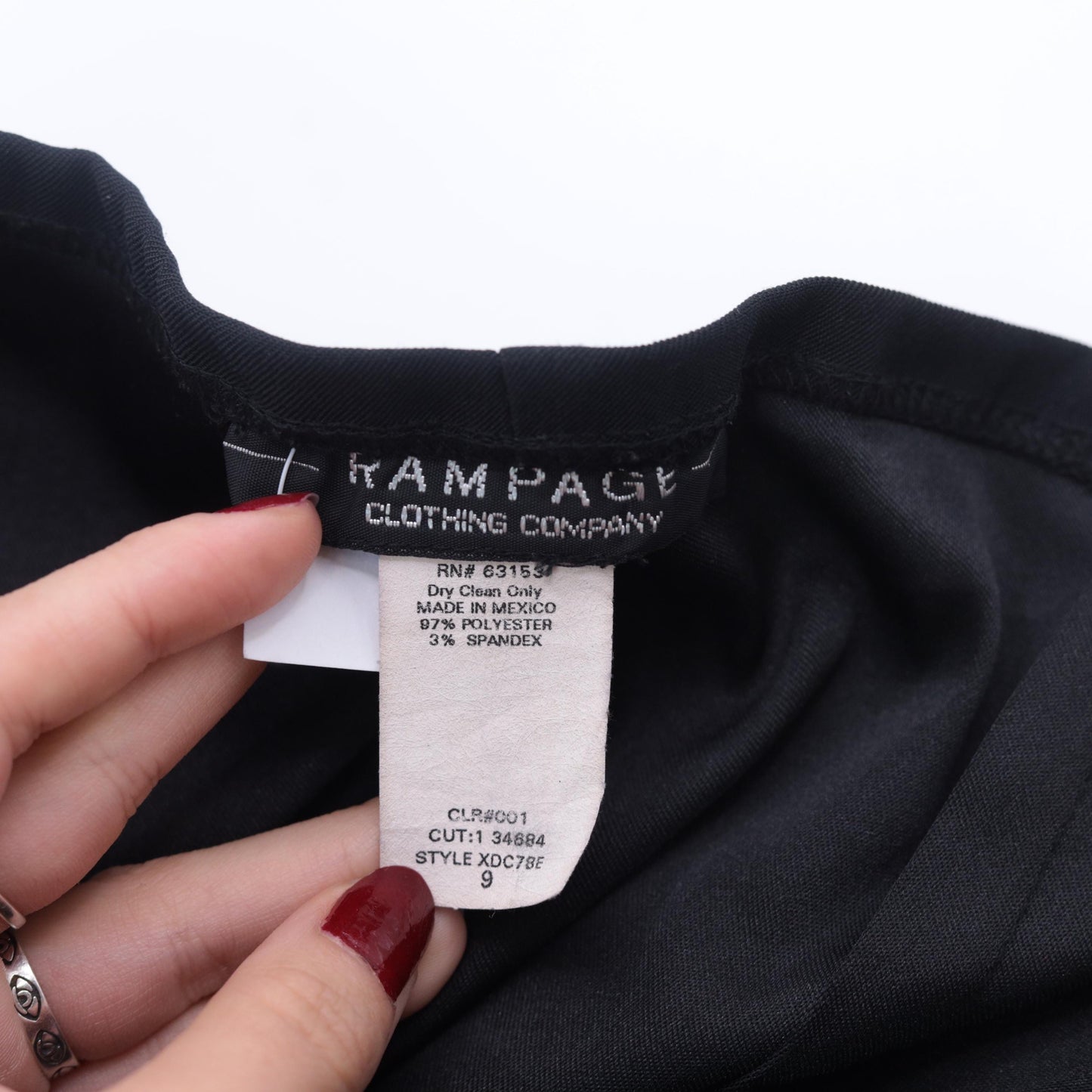 90s Black Halter Sheath Dress Open Back Midi Rampage Size 9