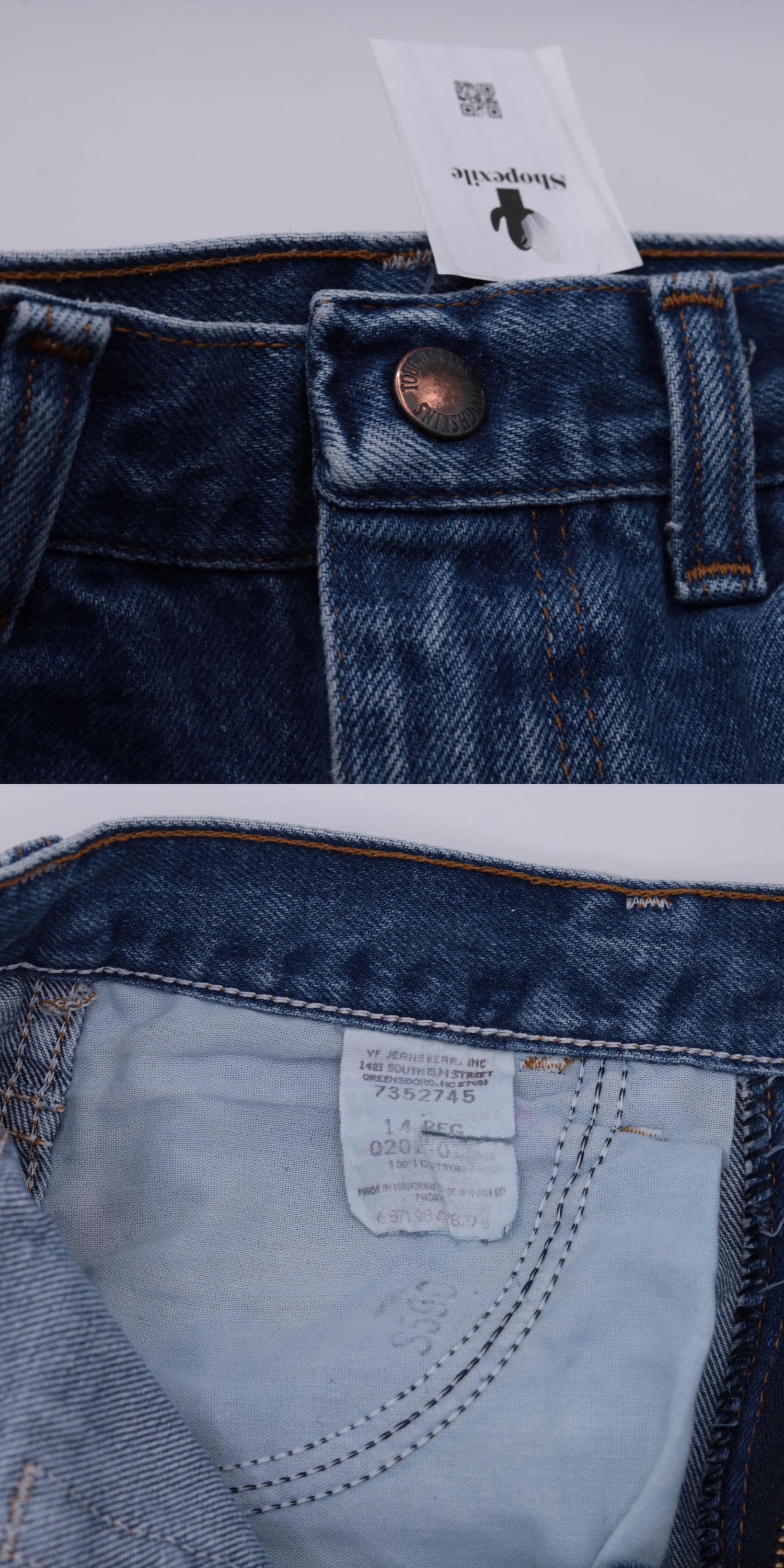 90s Toughskins High Rise Straight Leg Jeans Faded Blue Ankle XS