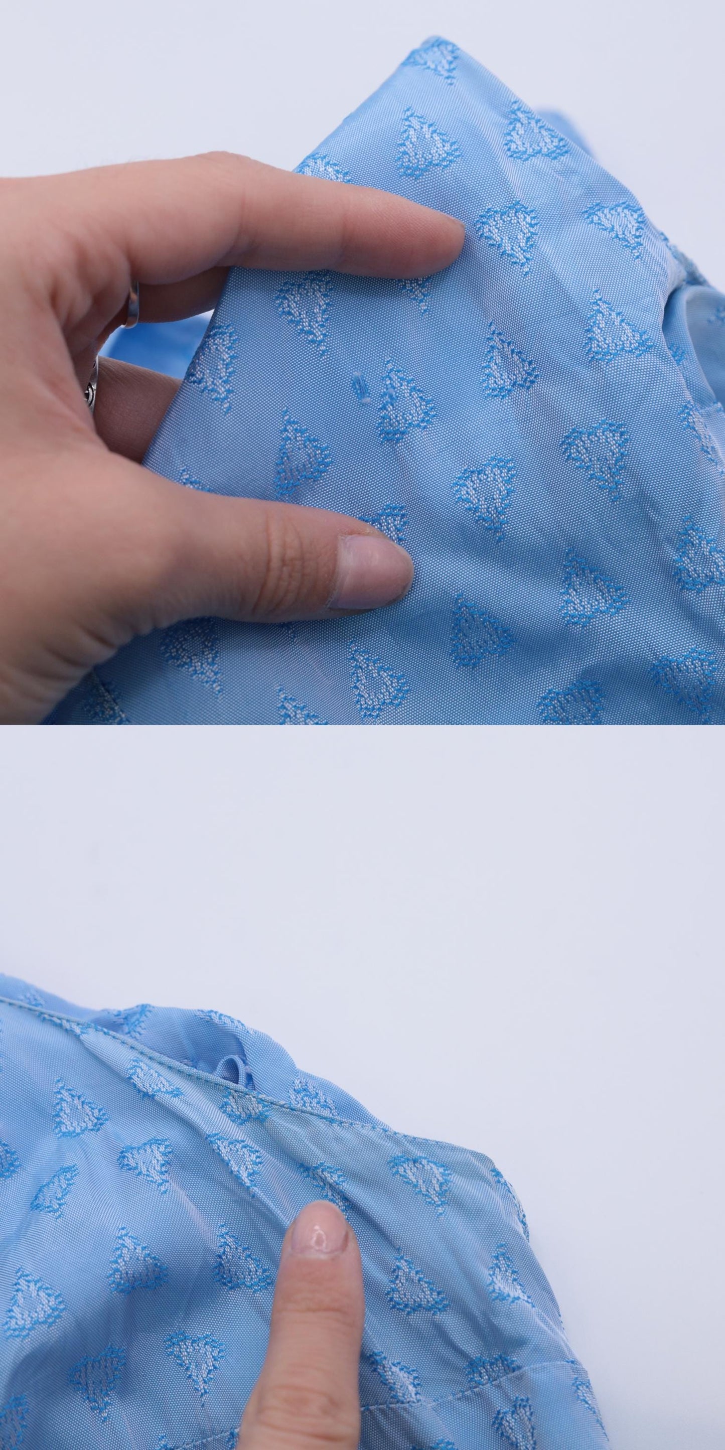 1960s Light Blue Heart Textured Cocktail Dress A-Line Sleeveless Extra Small