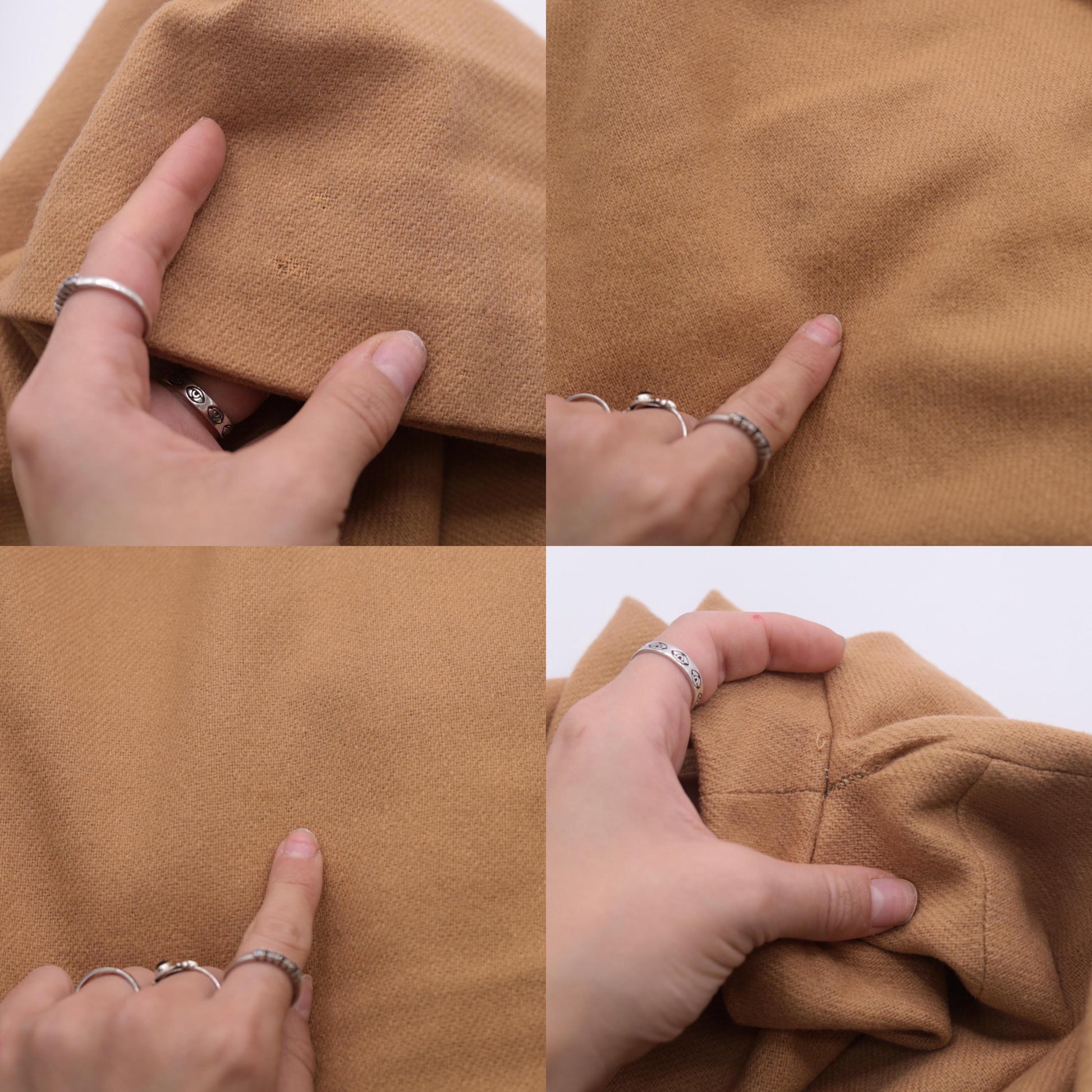 60s Tan Wool Shift Dress Mini Length Short Sleeve Rear Zip Medium