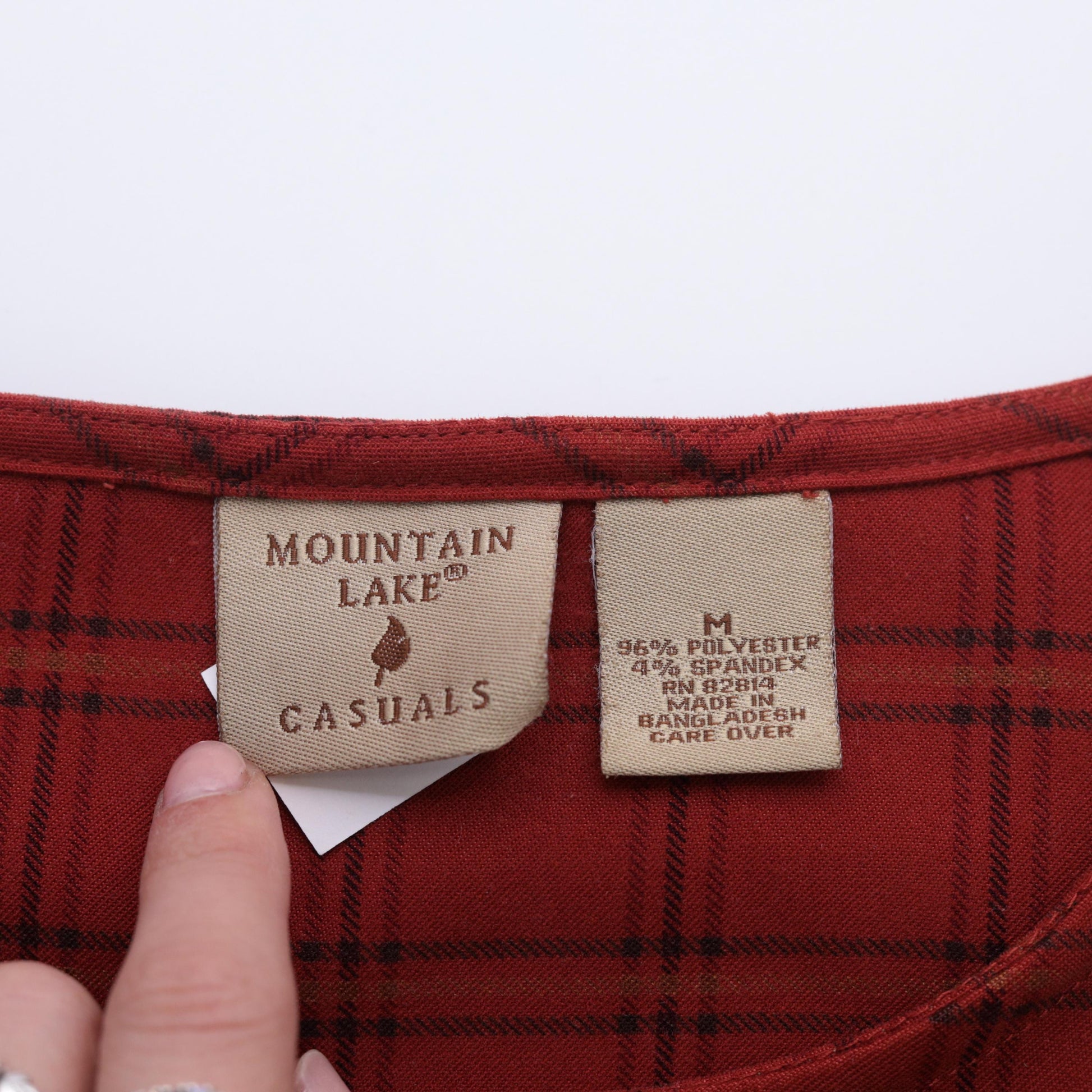 90s Red Checkered Maxi Pinafore Dress Scoop Neck Side Buttons Medium